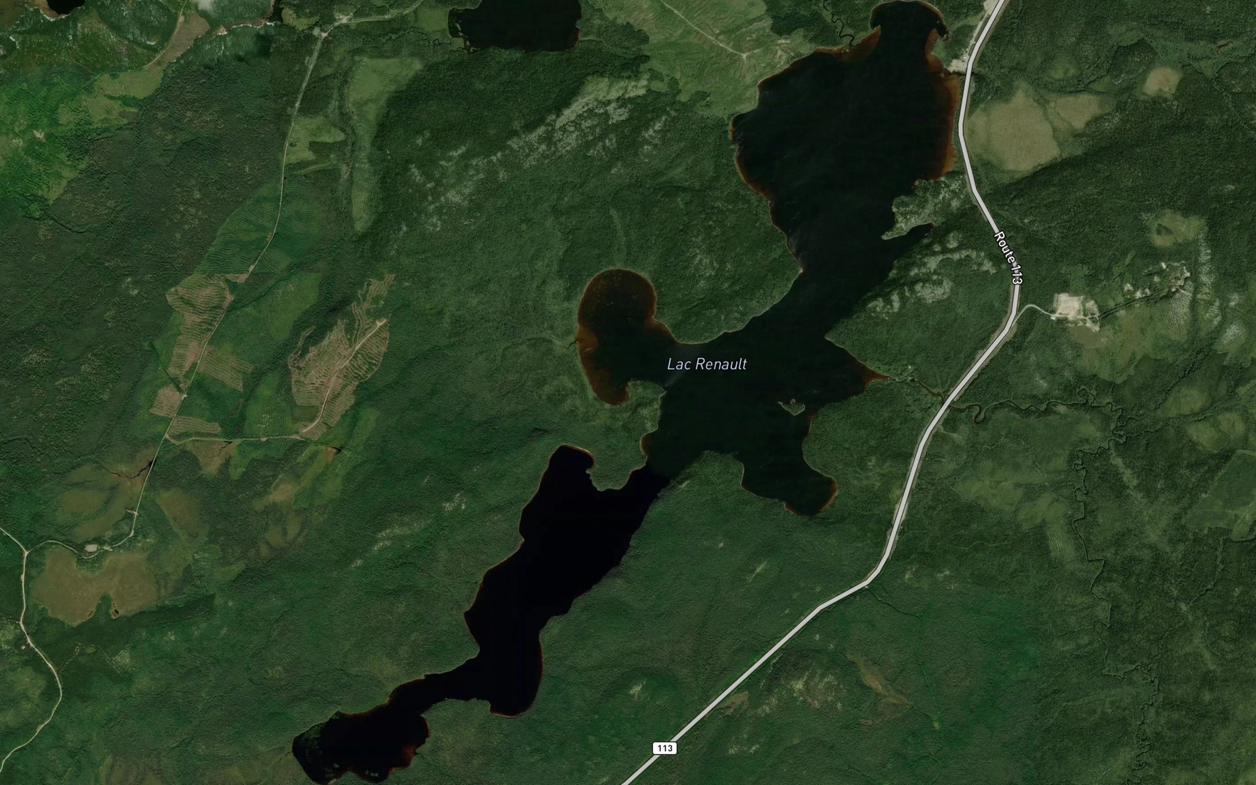 Satellite map of the Lac Renault