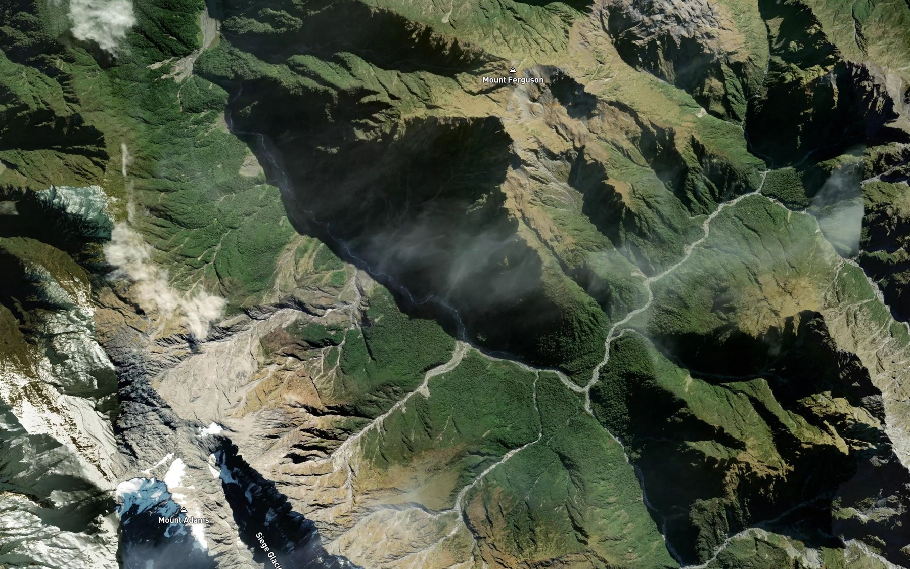 Satellite map of the Poerua River