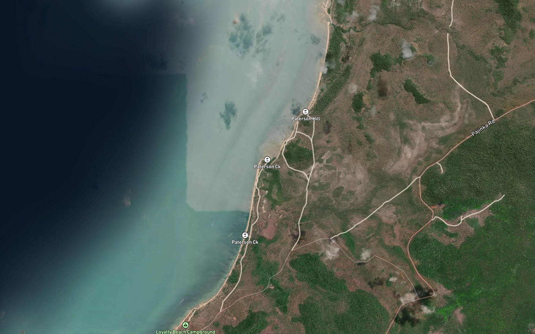 Satellite map of the Paterson Creek