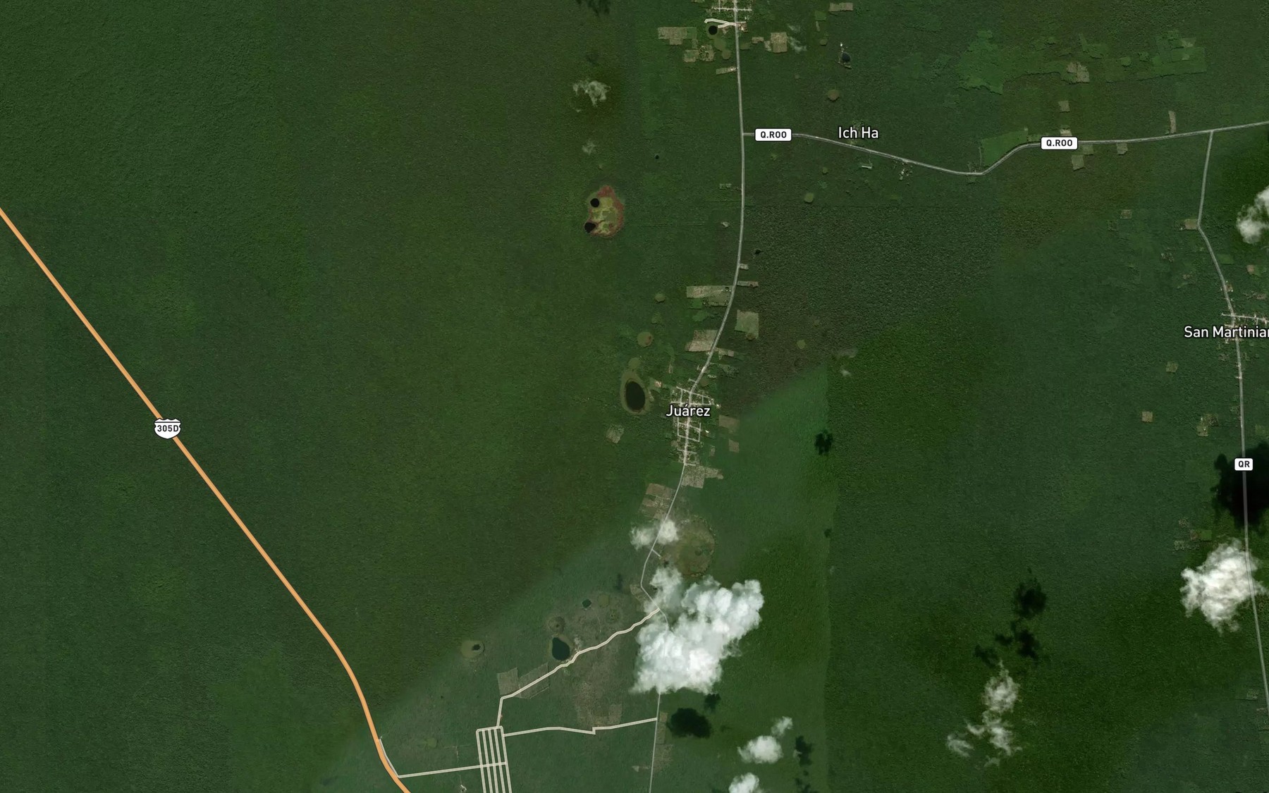 Satellite map of the Laguna El Horcon
