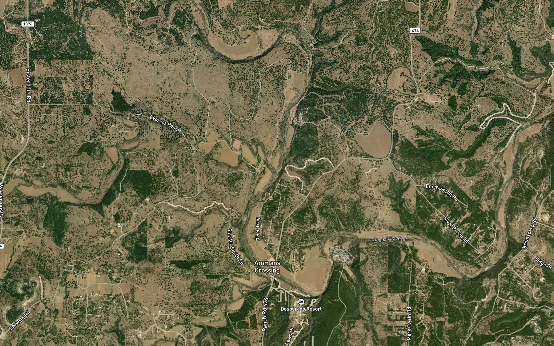 Satellite map of the Wasp Creek