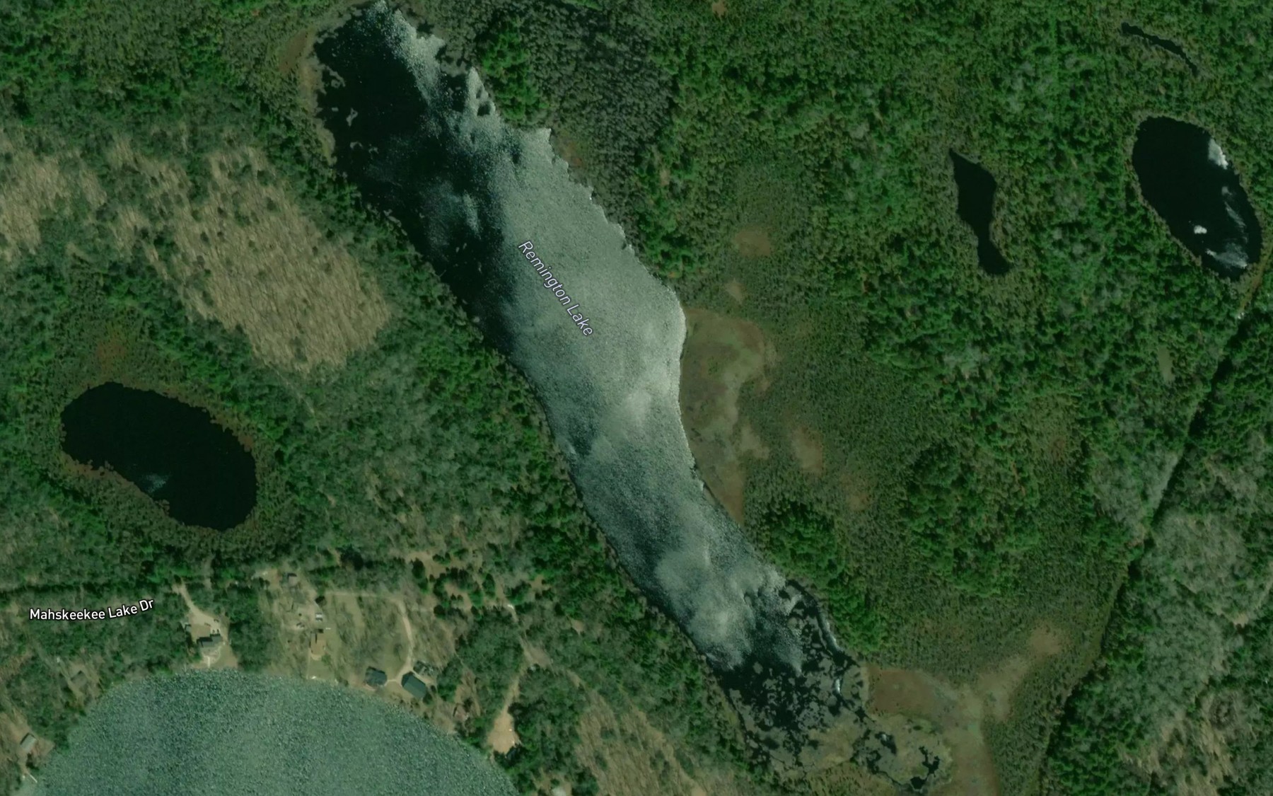 Satellite map of the Remington Lake