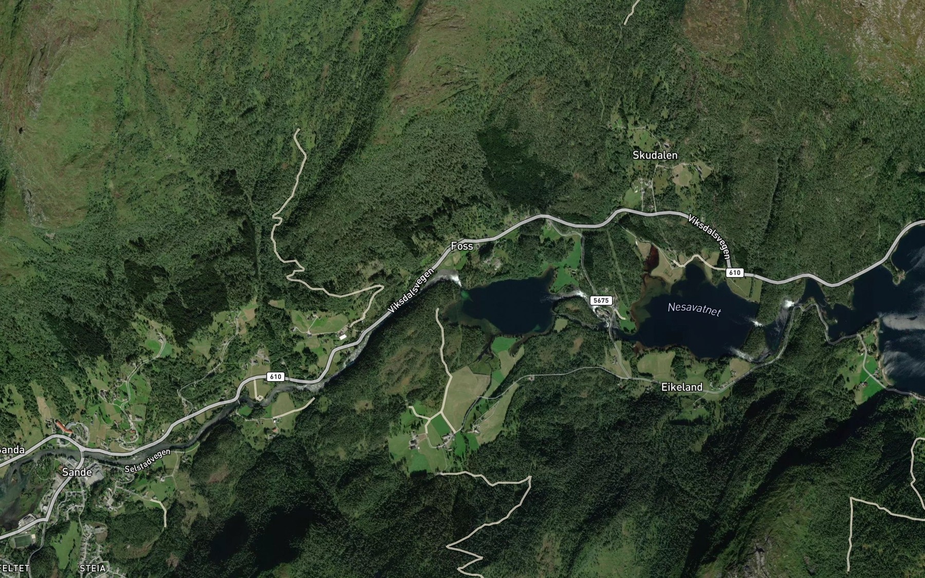 Satellite map of the Fossfossen