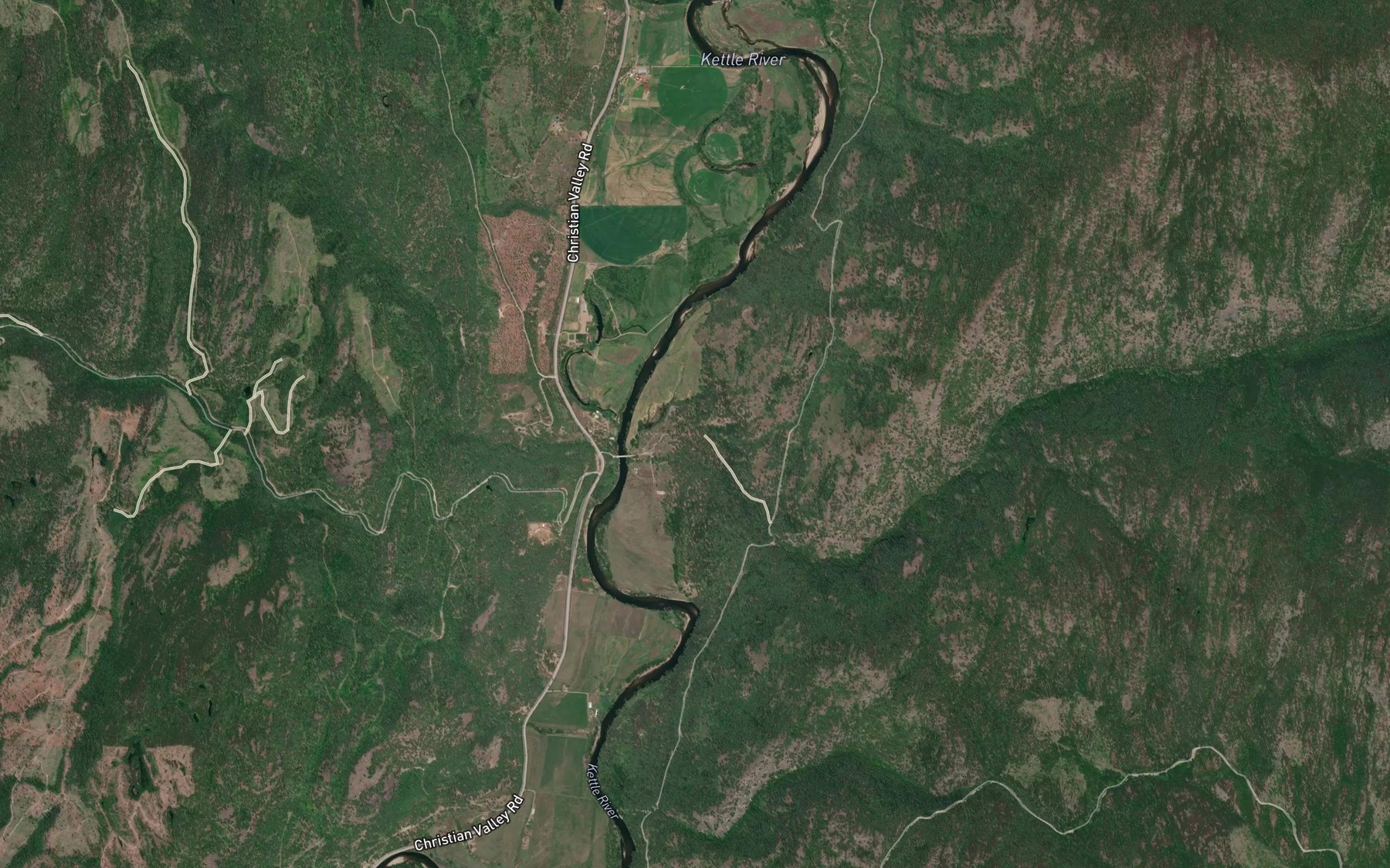 Satellite map of the Crouse Creek