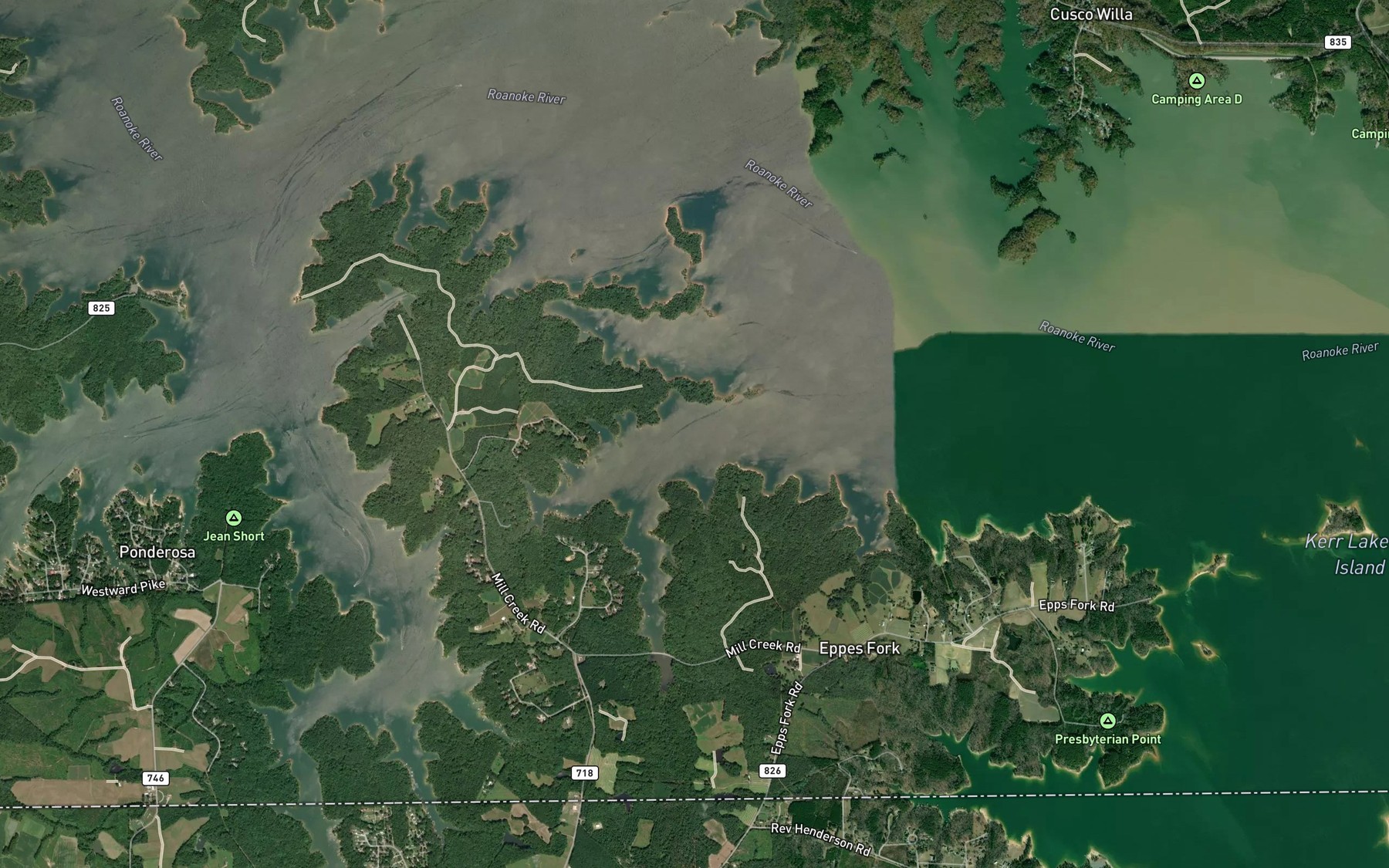 Satellite map of the Long Grass Branch
