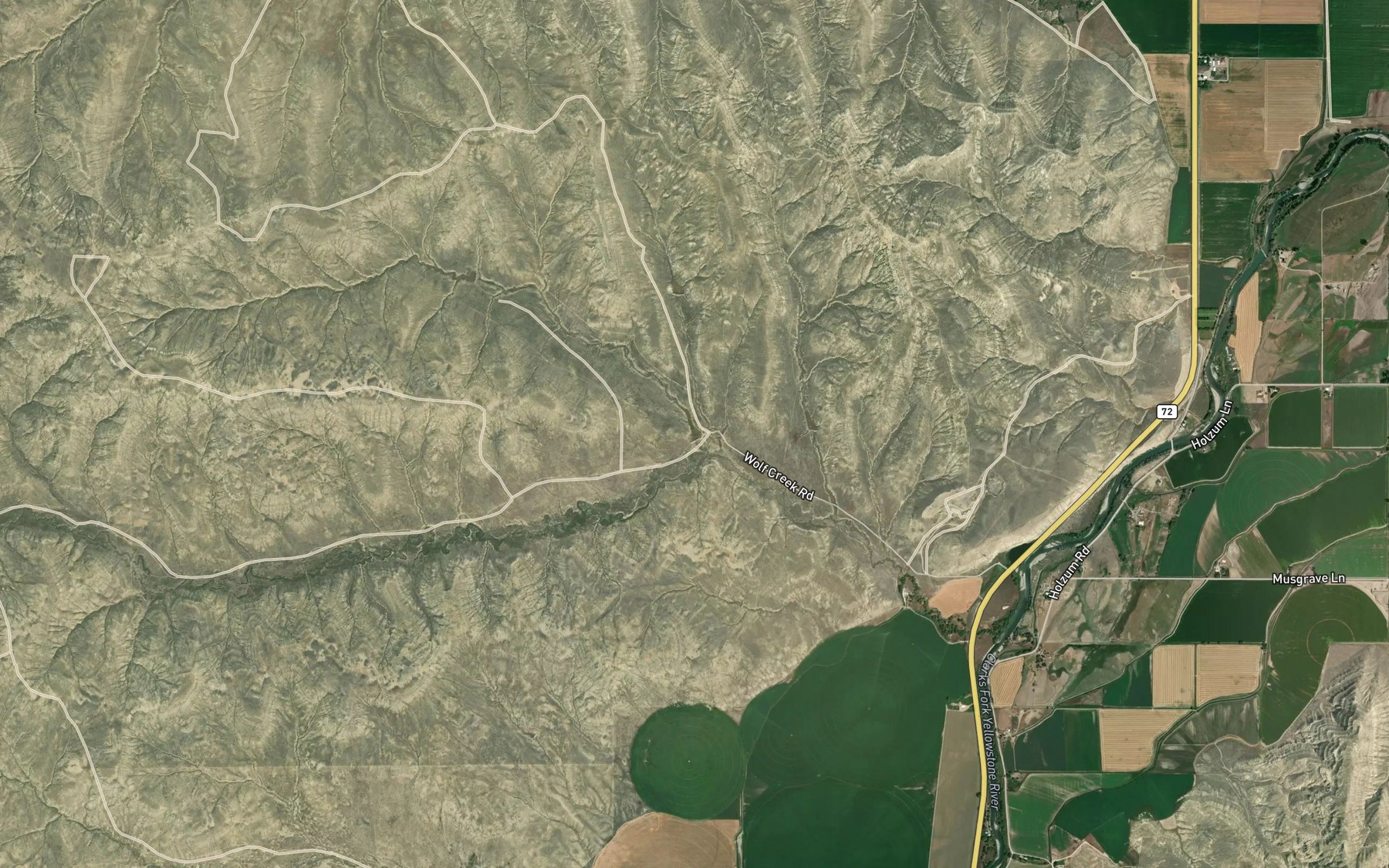 Satellite map of the Monroe Reservoir