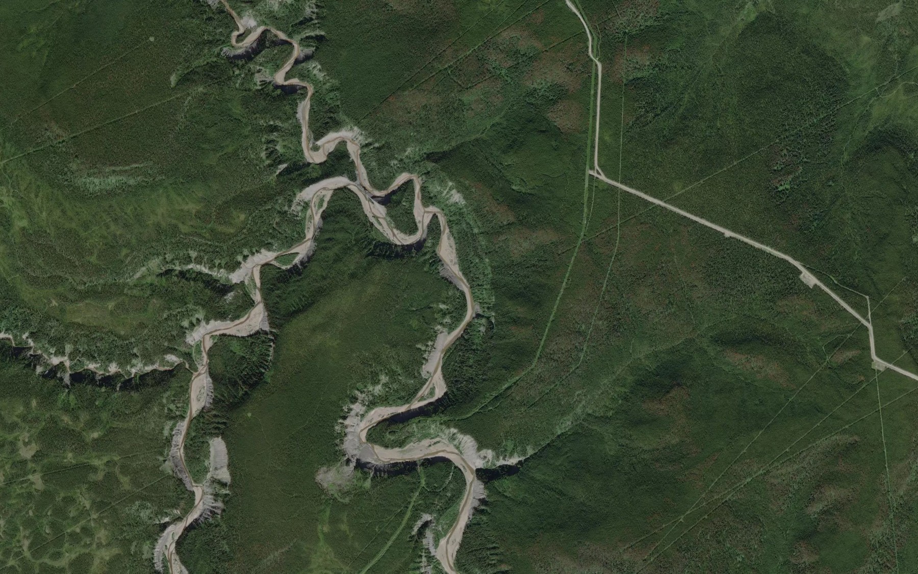 Satellite map of the Middle Fork Creek