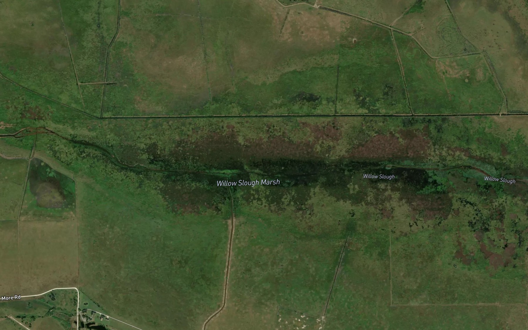 Satellite map of the Willow Slough Marsh