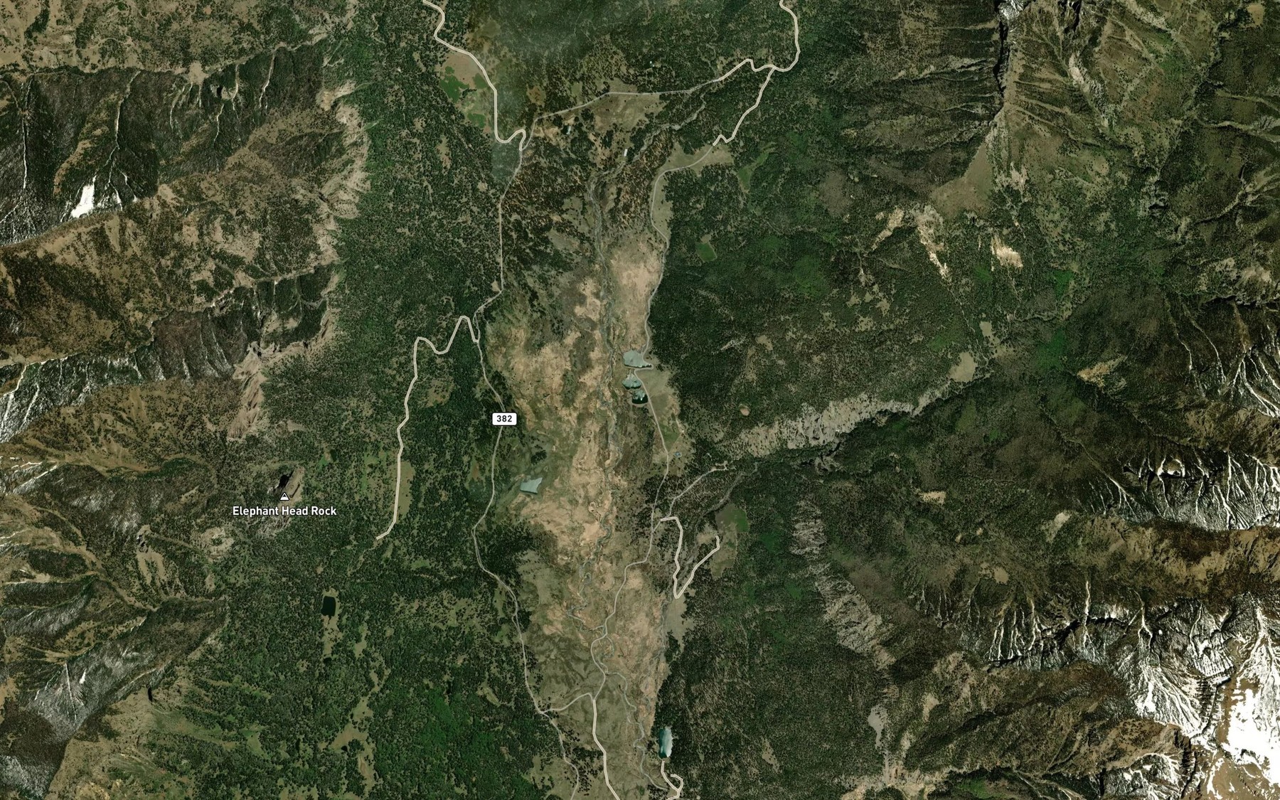 Satellite map of the Three Lakes