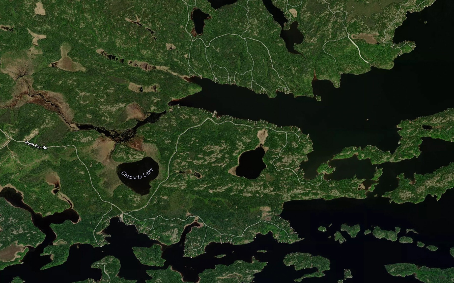 Satellite map of the Bare Hill Creek