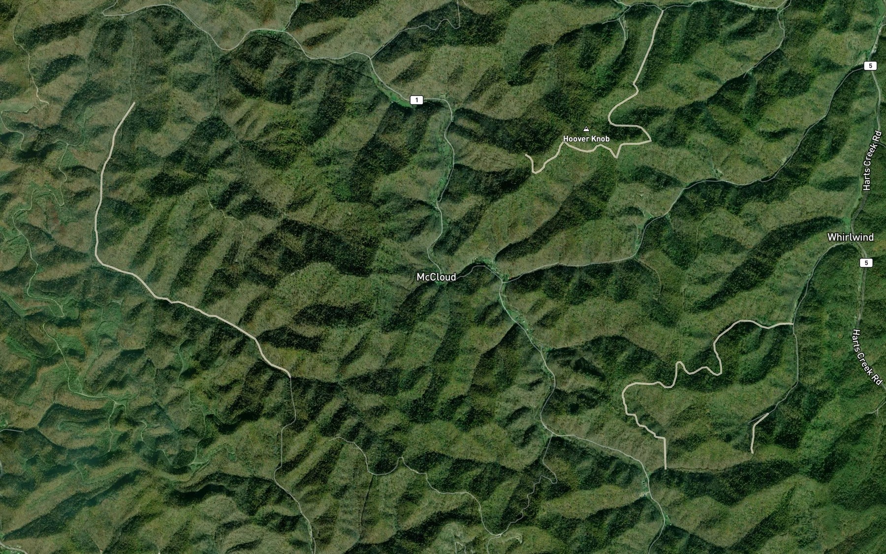 Satellite map of the Log Branch