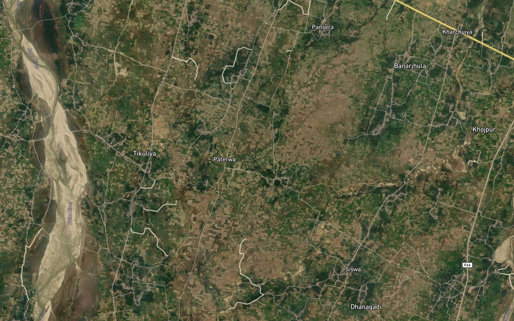 Satellite map of the Singesara Khola