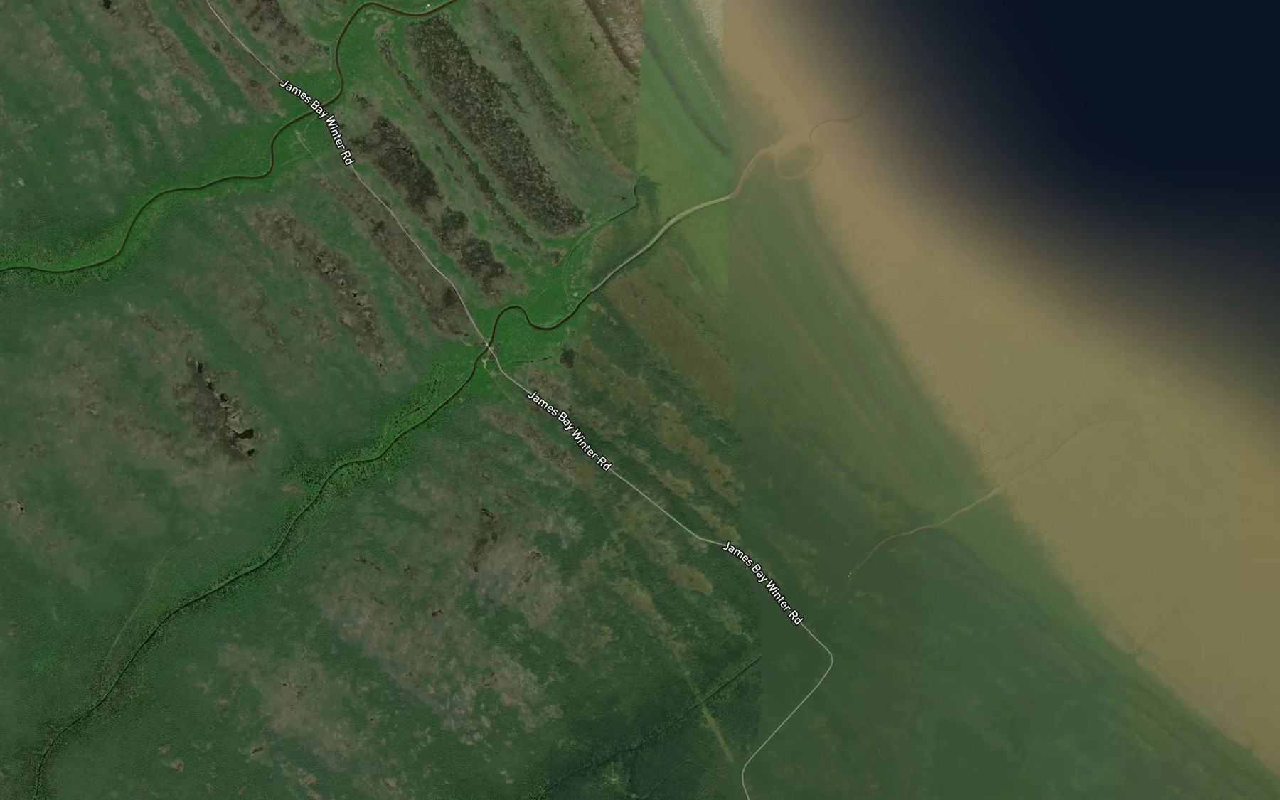 Satellite map of the Big Willow River