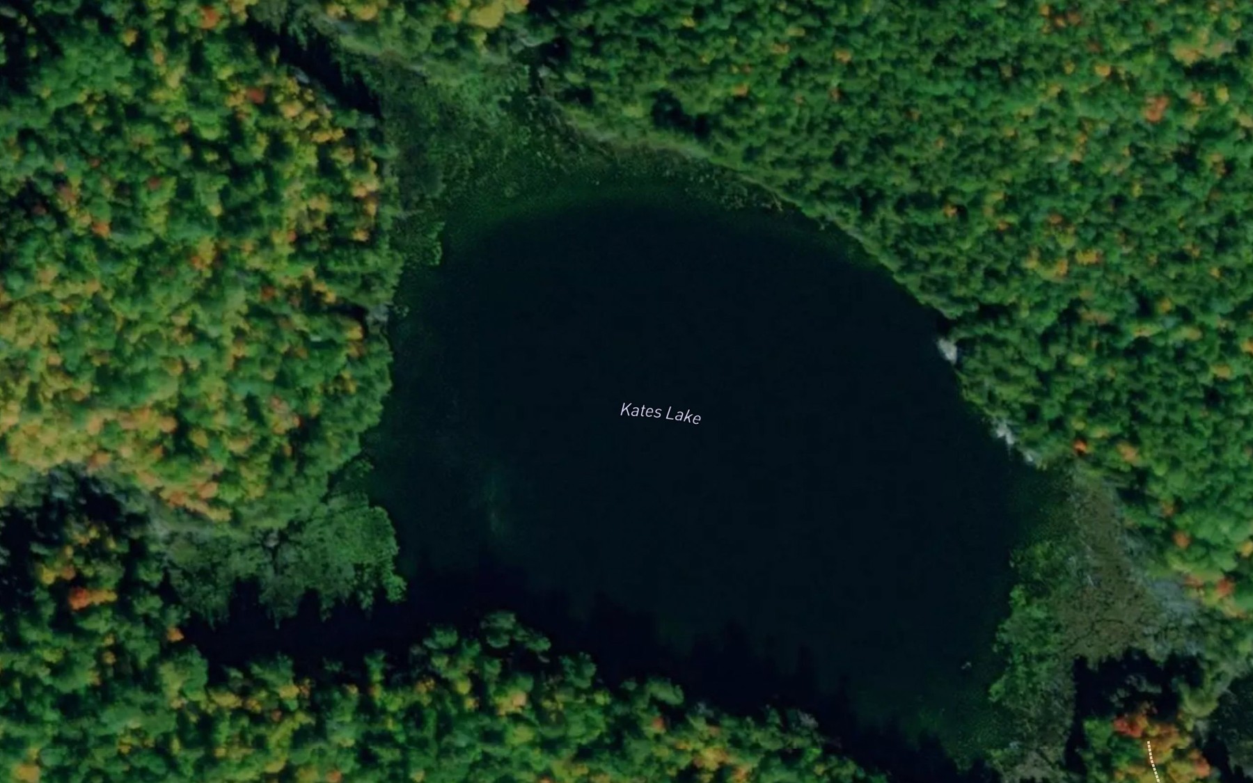 Satellite map of the Kates Lake