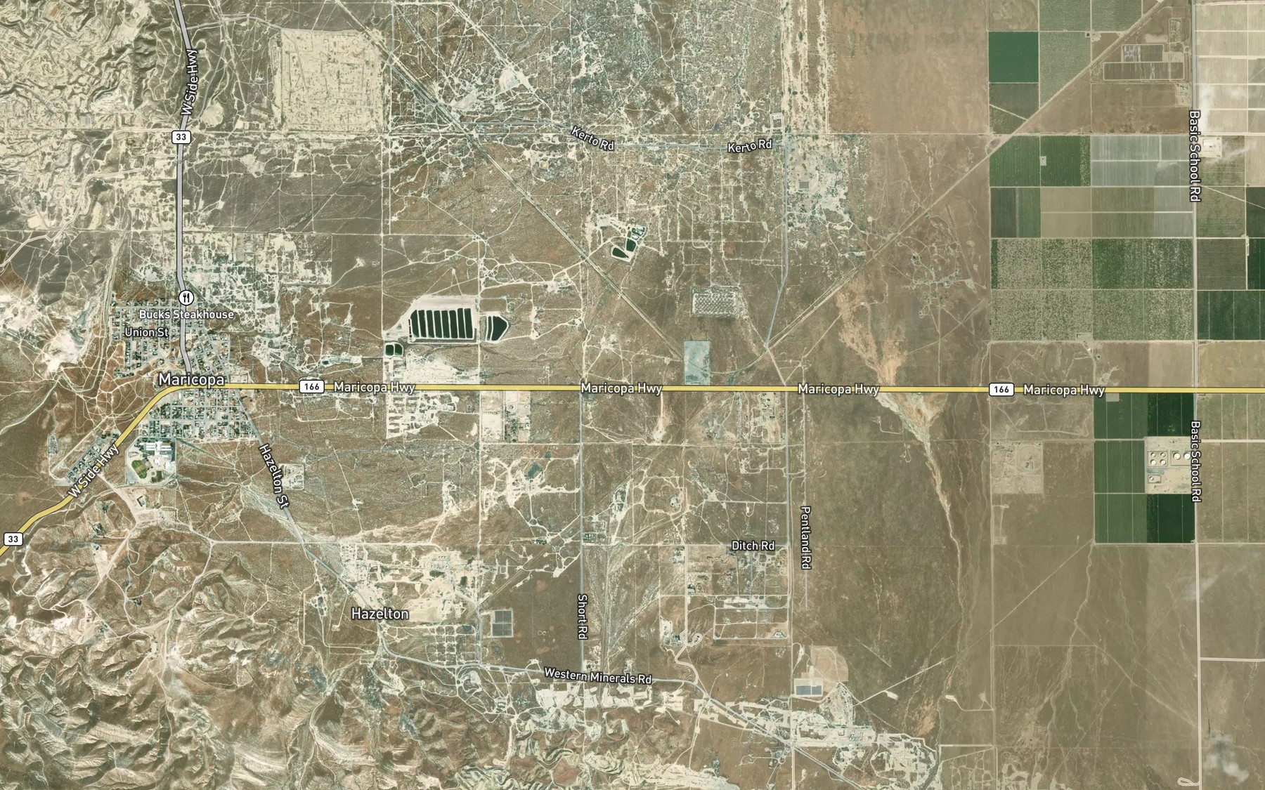 Satellite map of the Cienaga Creek
