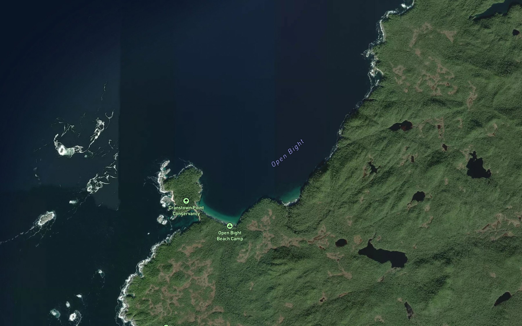Satellite map of the Open Bight