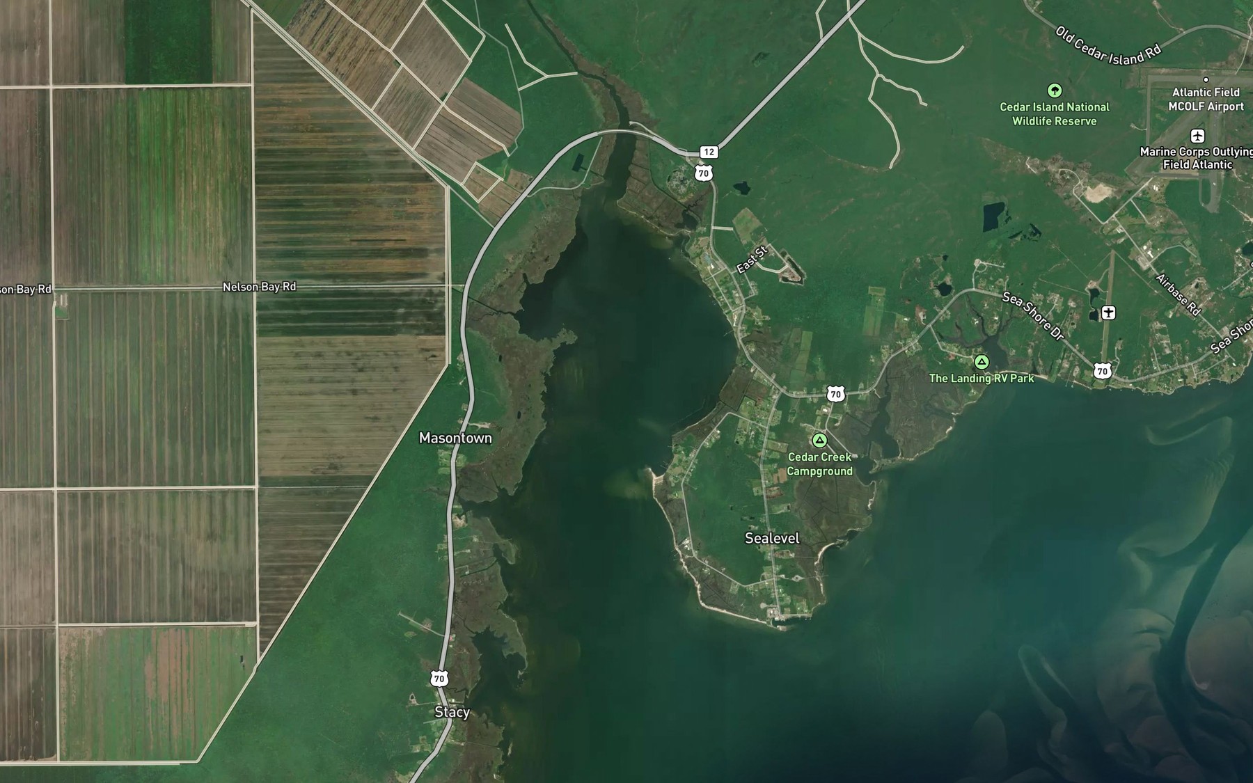 Satellite map of the Nelson Bay