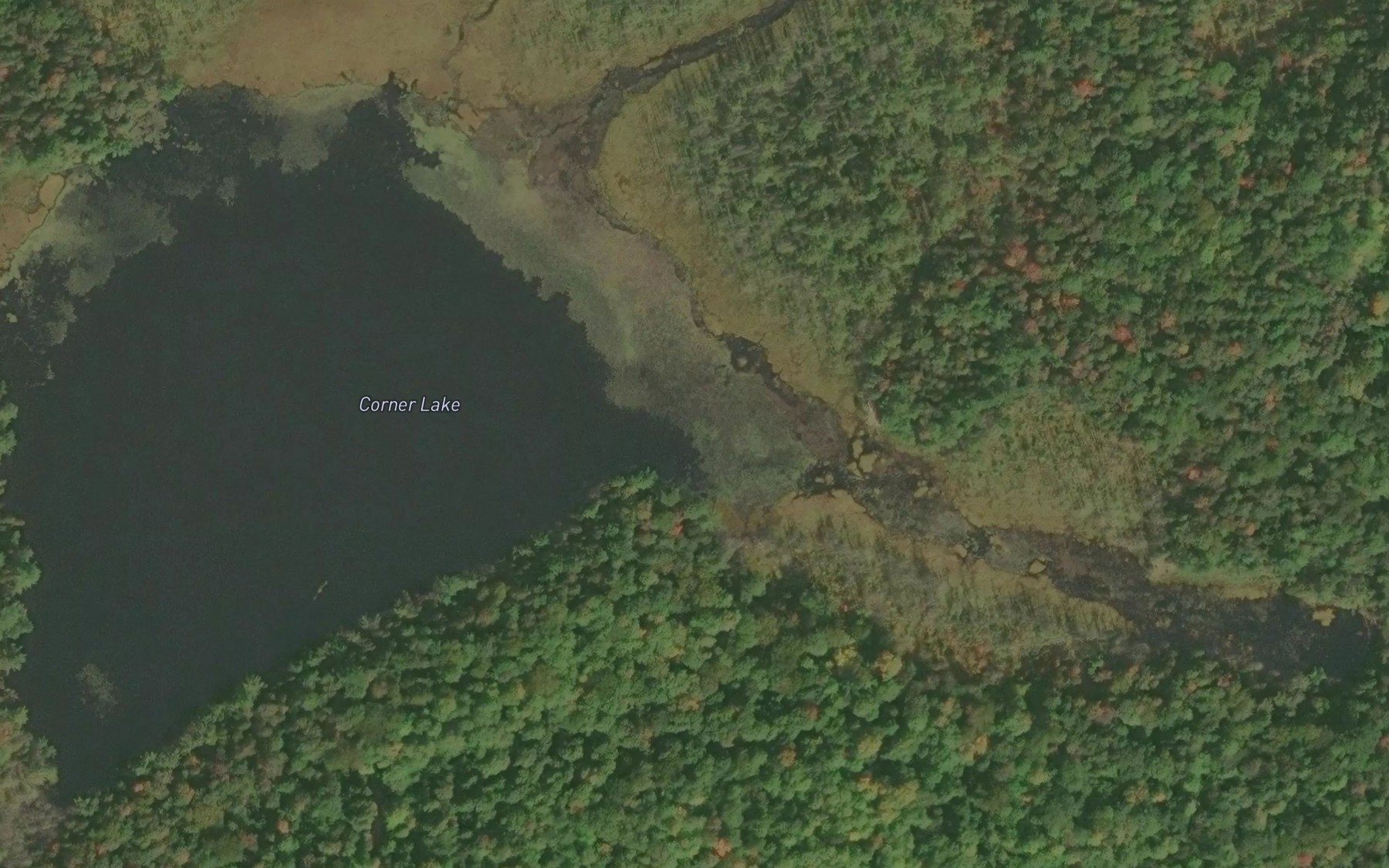 Satellite map of the Corner Lake