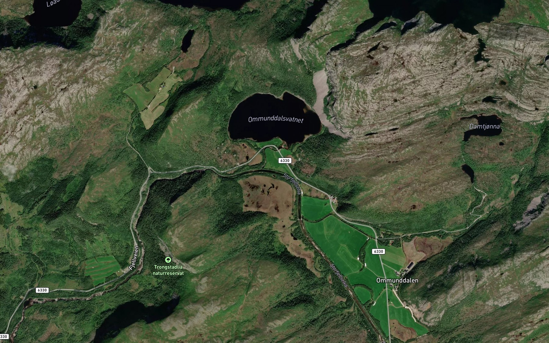 Satellite map of the Lomtjorna