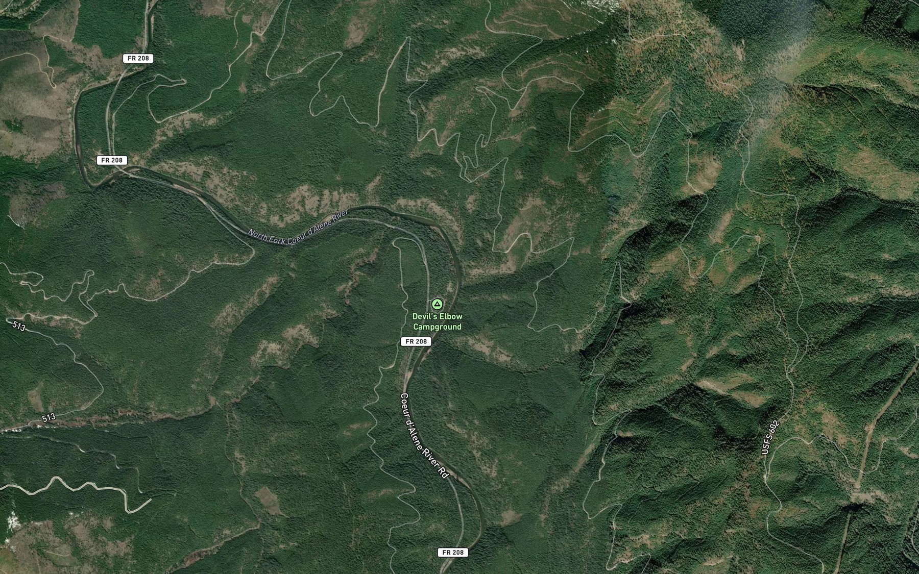Satellite map of the Bruce Creek