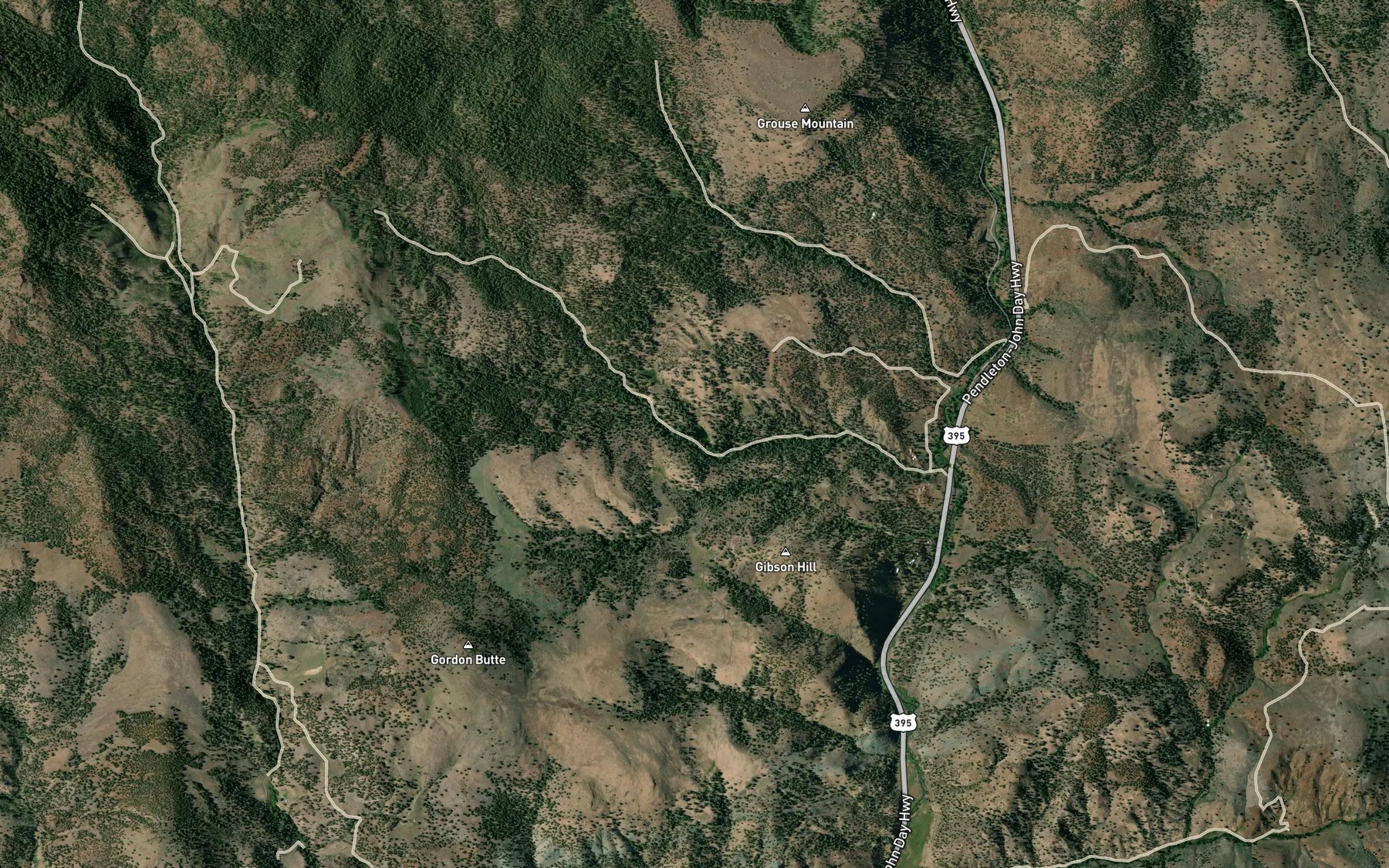 Satellite map of the Gordon Lakes