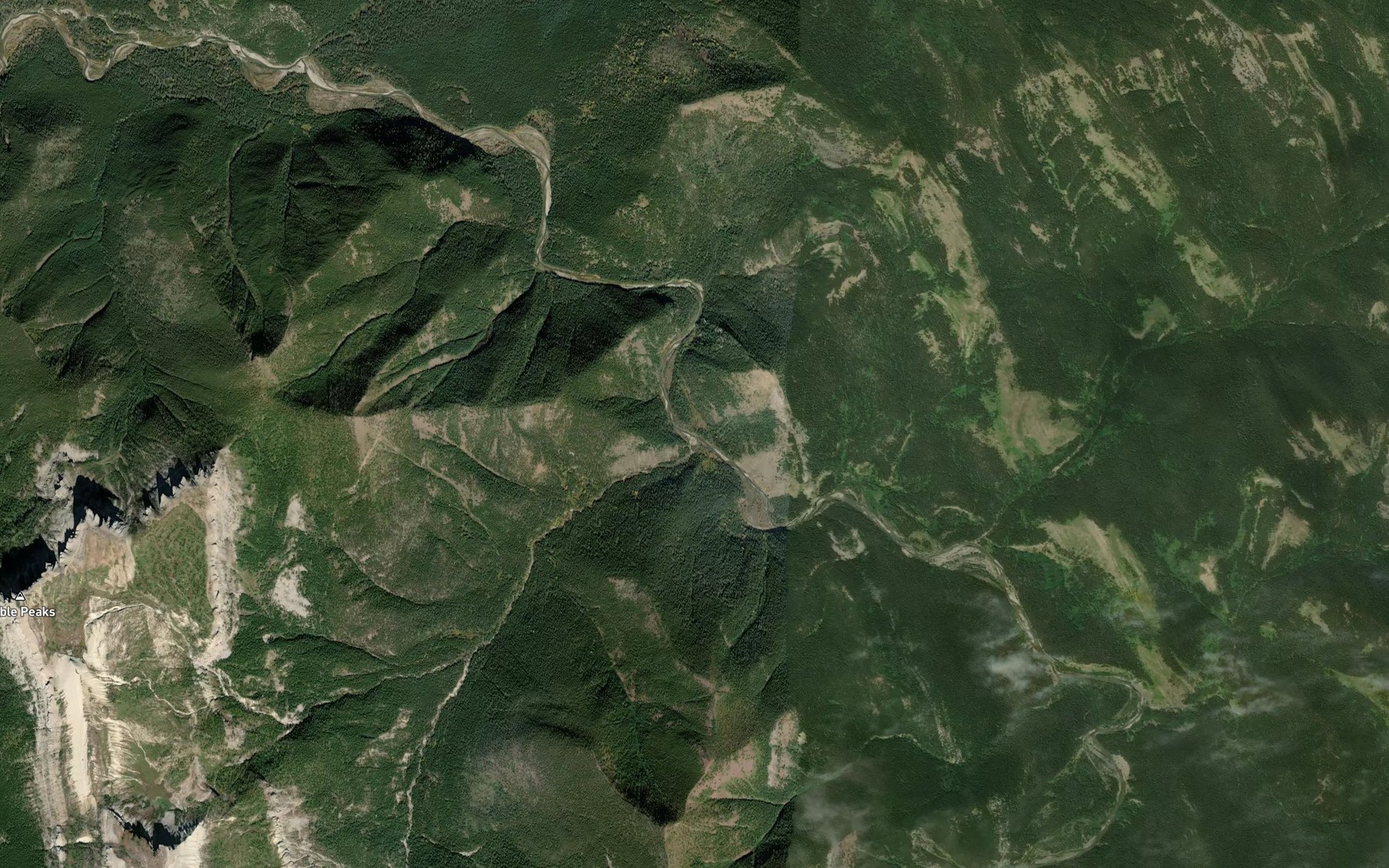 Satellite map of the Pale Creek