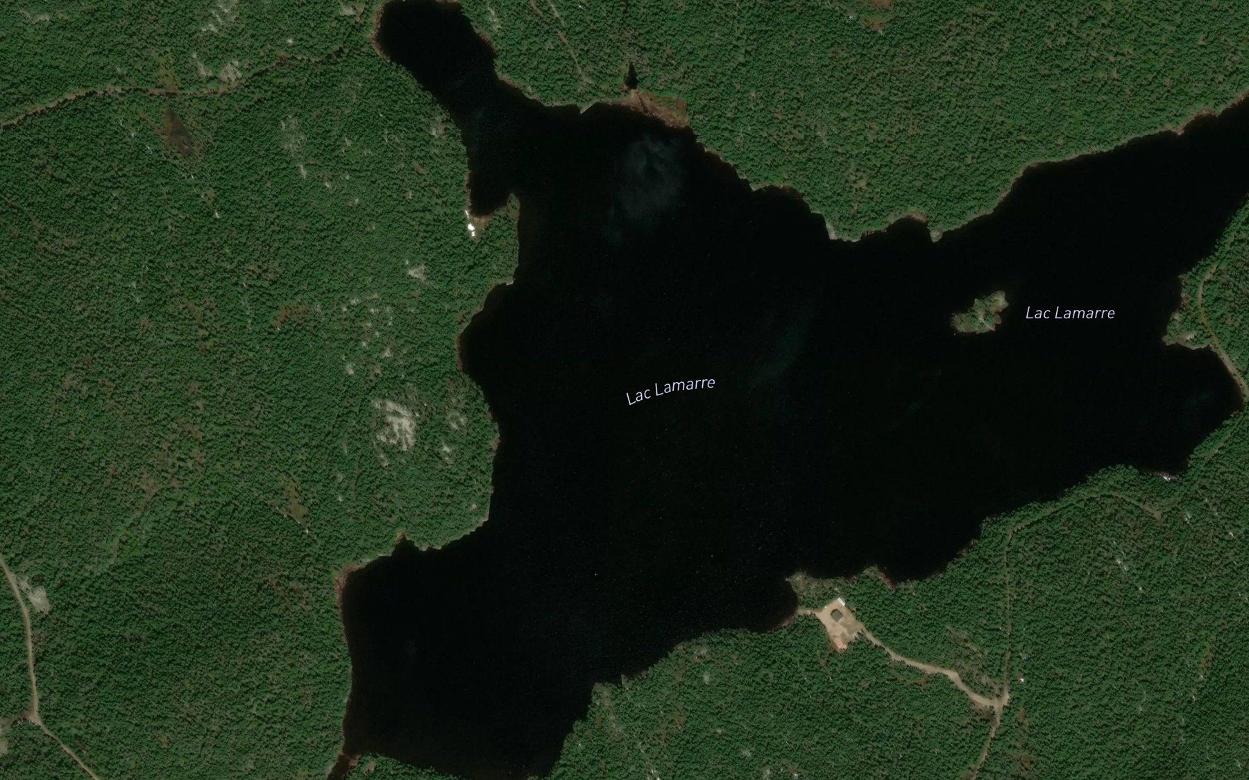 Satellite map of the Lac Lamarre