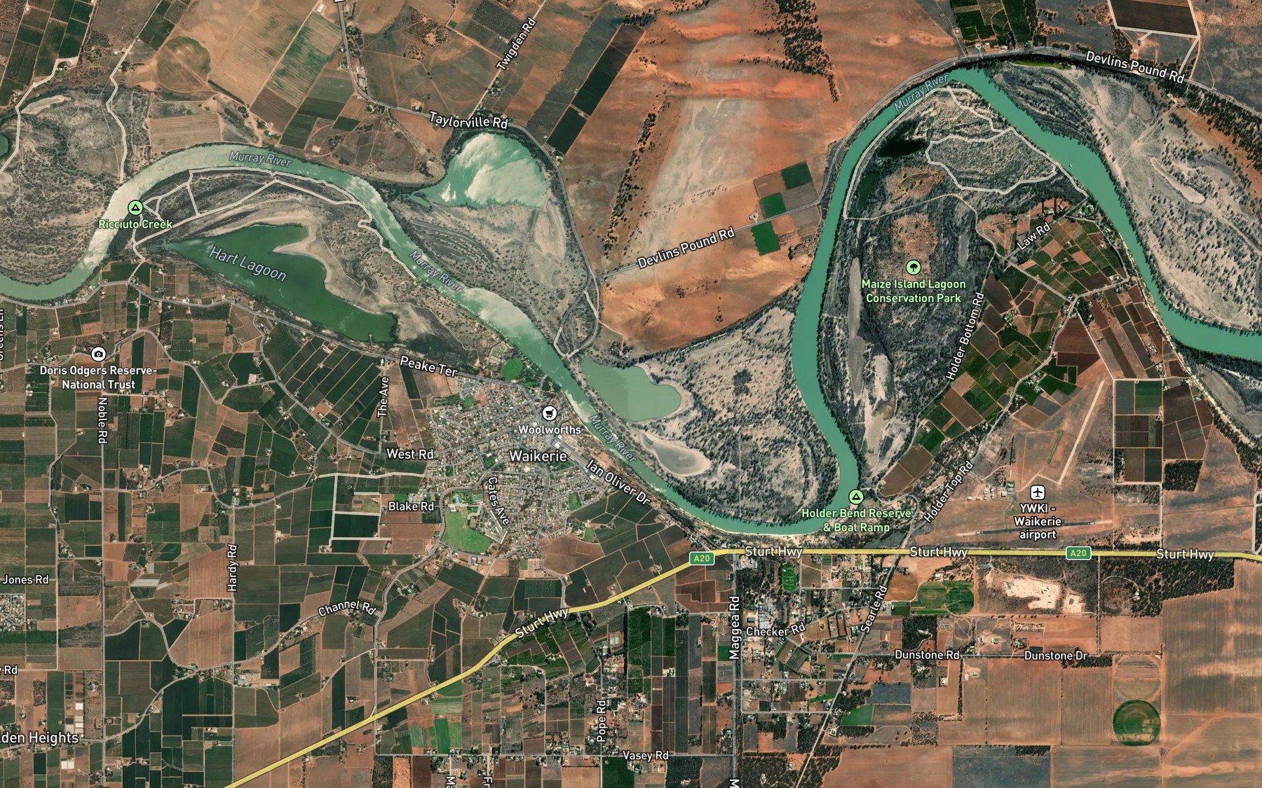 Satellite map of the Jaeschke Lagoon