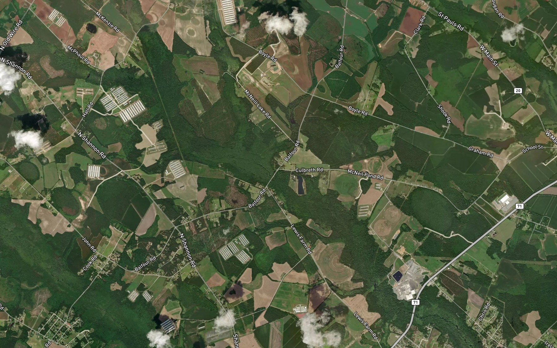 Satellite map of the McNeill Lake