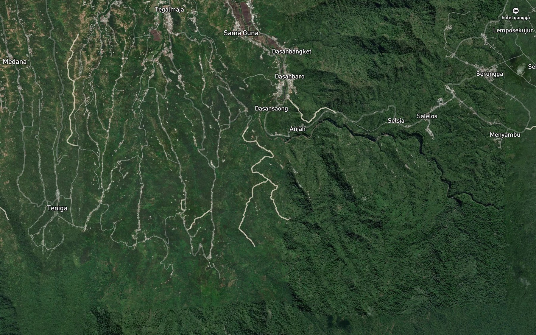 Satellite map of the Lokok Urung