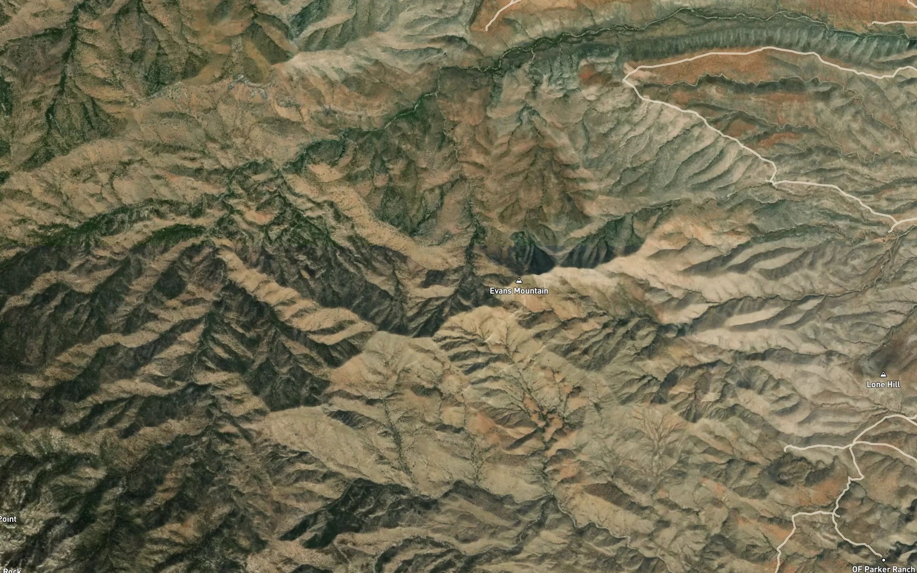 Satellite map of the Iron Spring