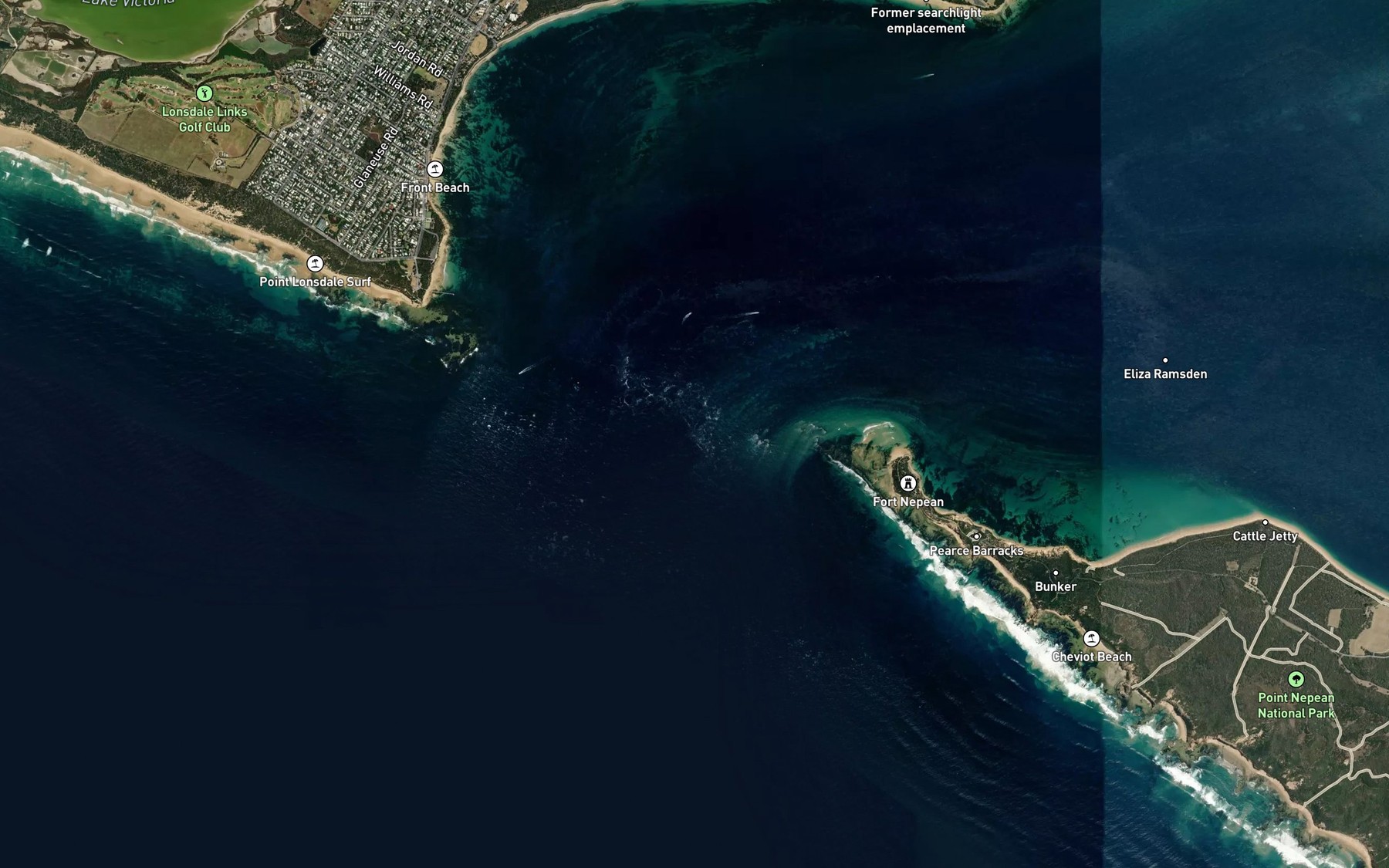 Satellite map of the Entrance Deep