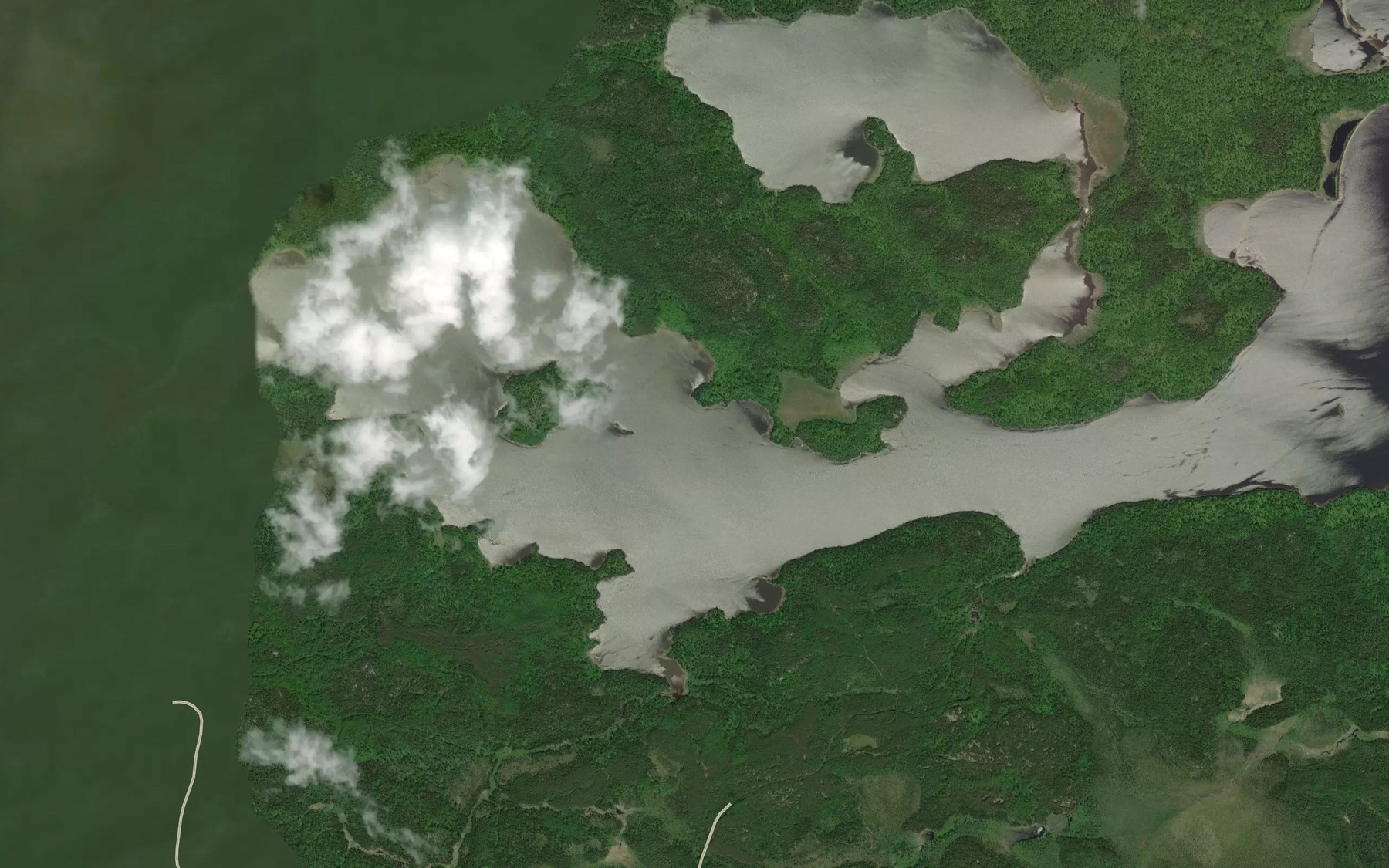 Satellite map of the Cabin Bay