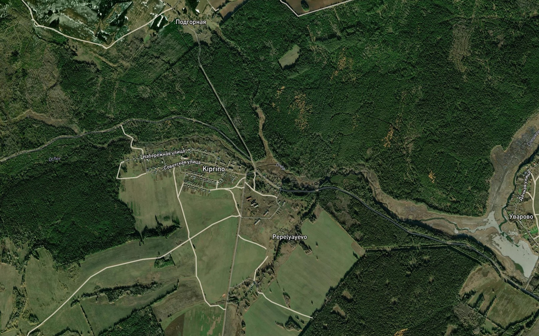 Satellite map of the Borovaya