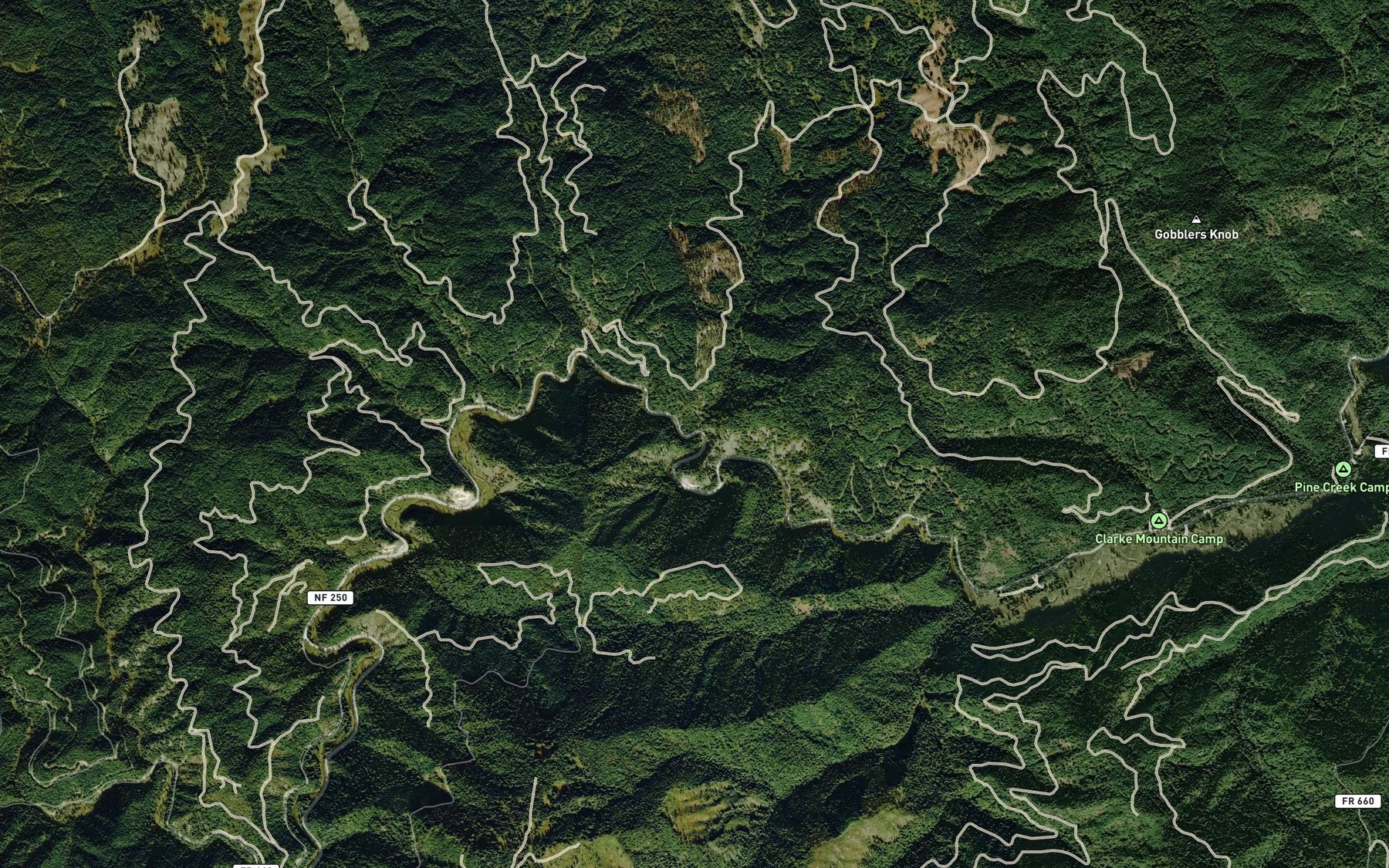 Satellite map of the Grand Creek