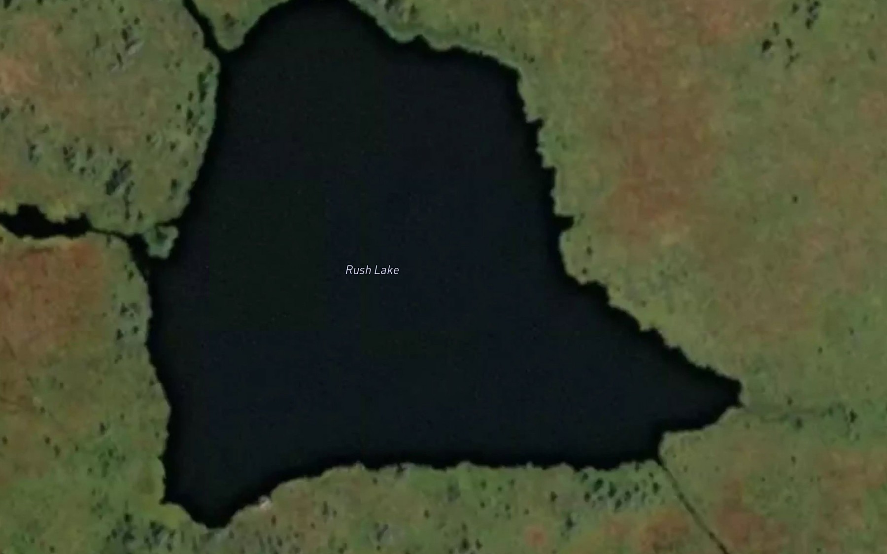 Satellite map of the Rush Lake
