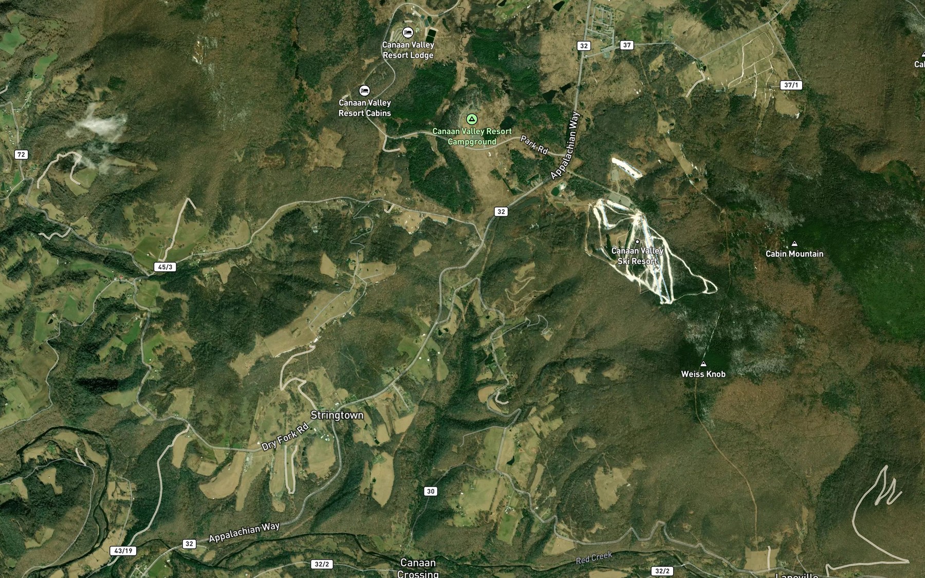 Satellite map of the Lee Huffman Spring