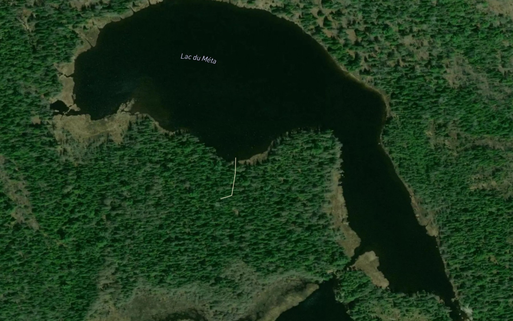 Satellite map of the Lac du Meta