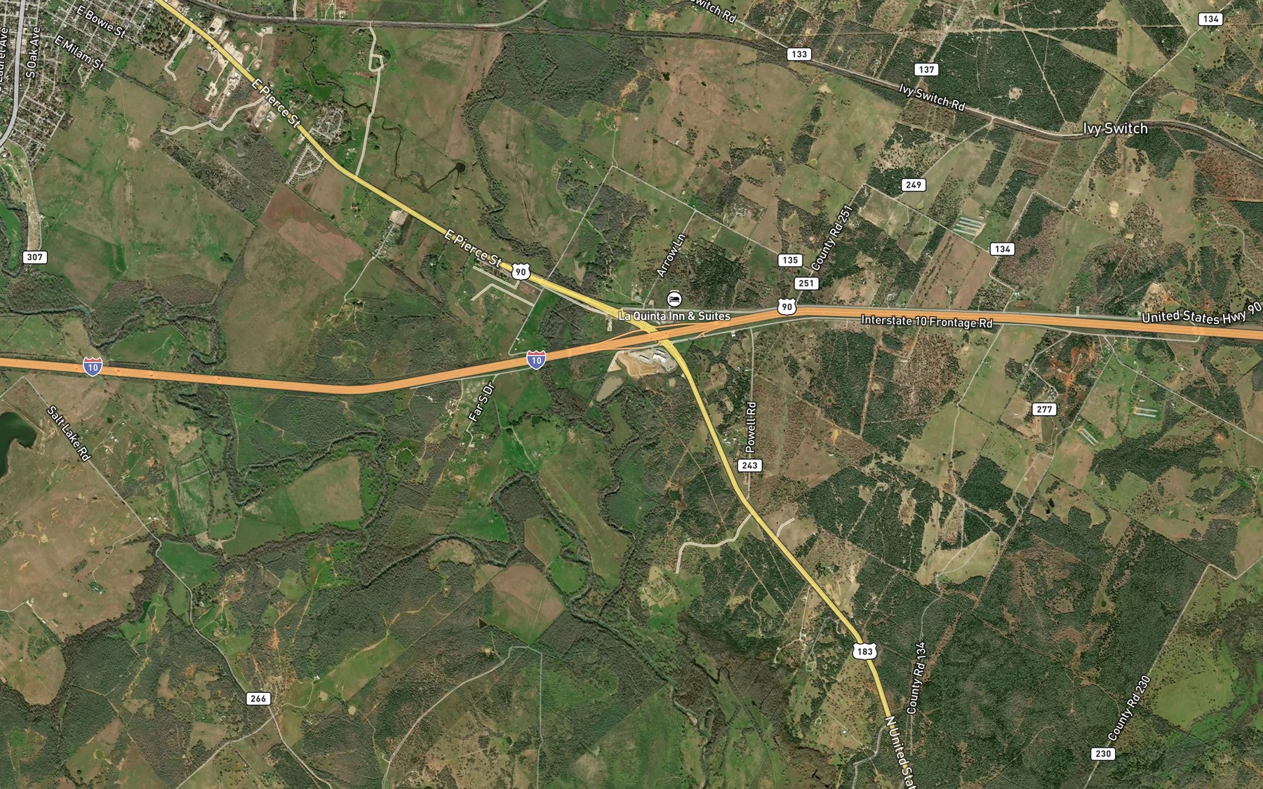 Satellite map of the Wolf Branch