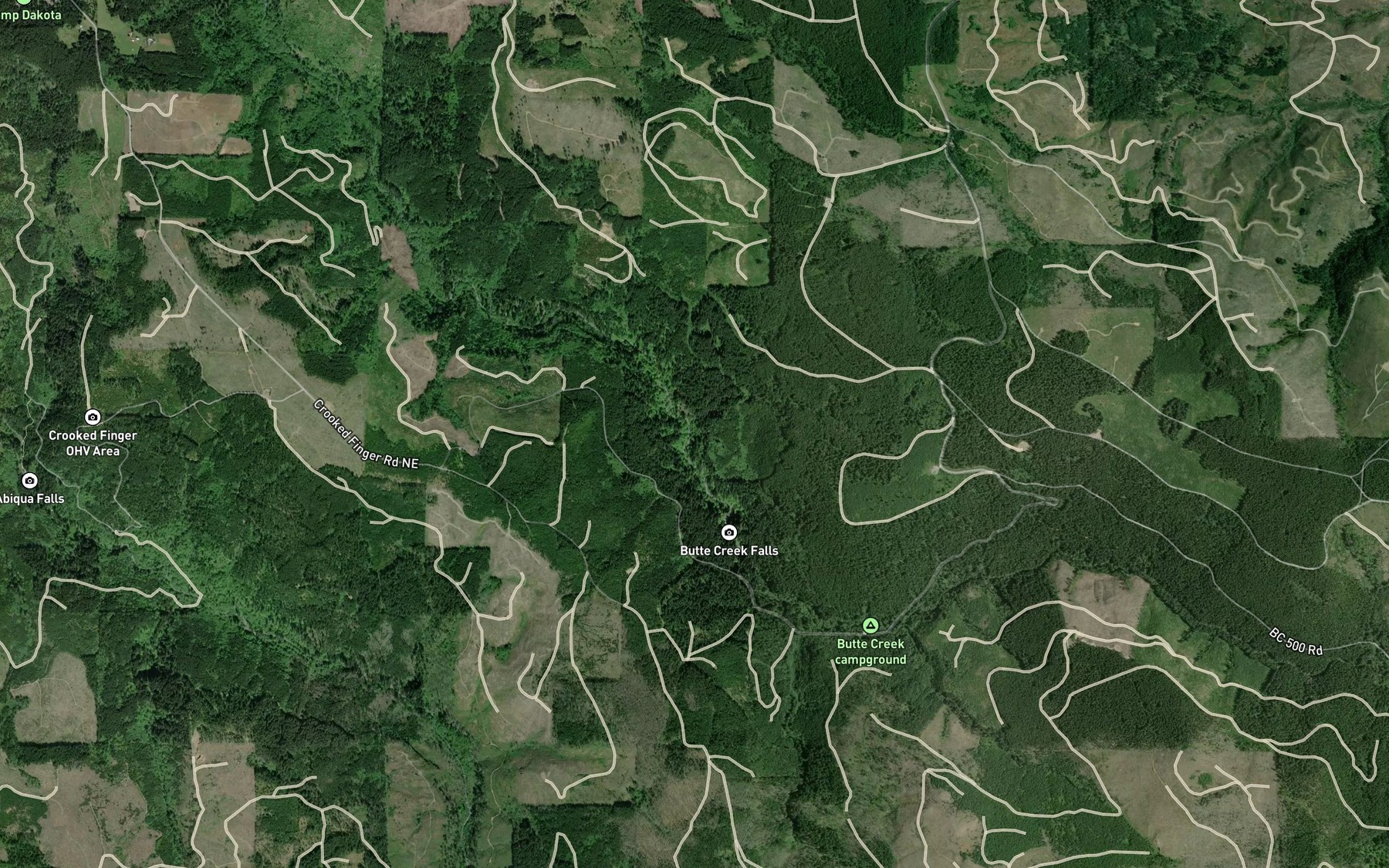 Satellite map of the Looney Creek