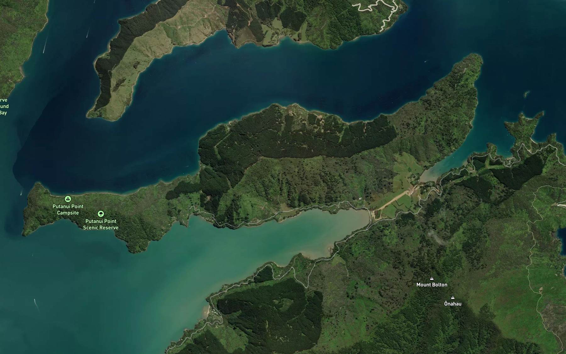 Satellite map of the Ohinetaha Bay