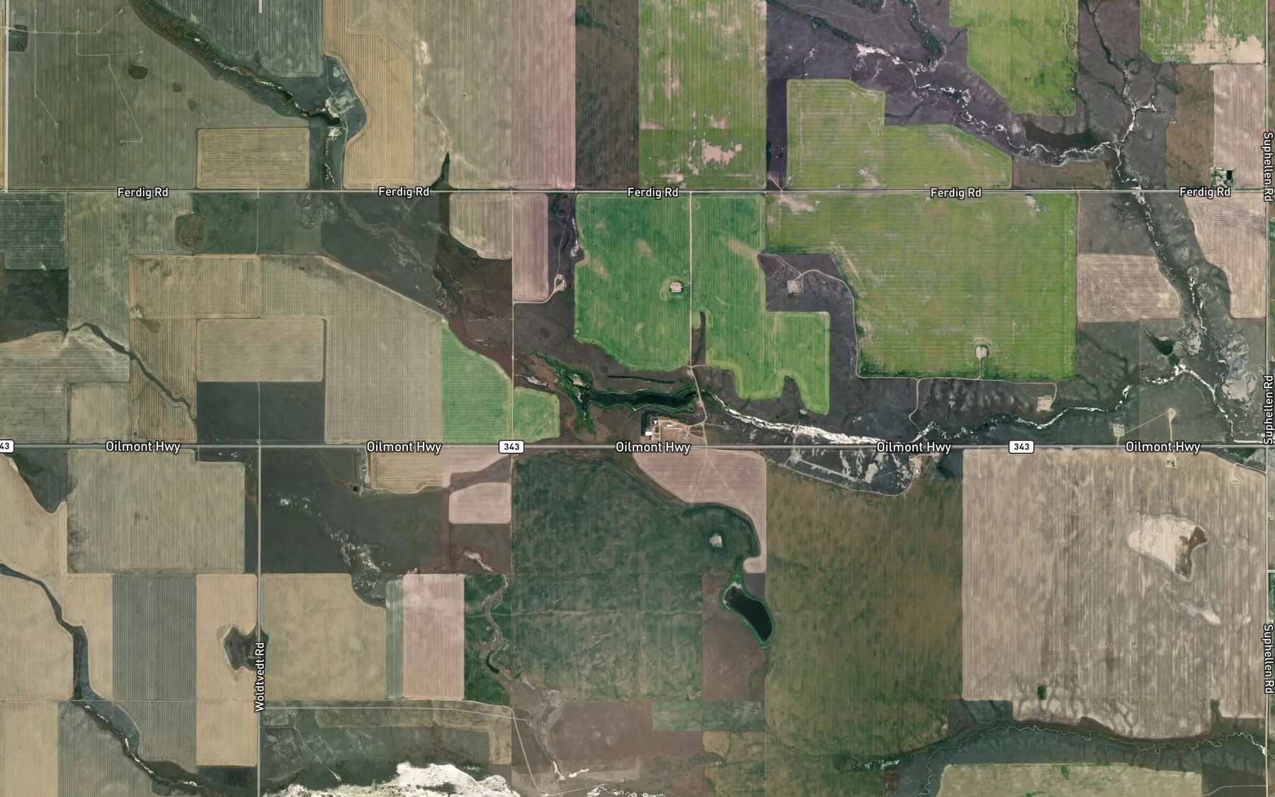 Satellite map of the Suphellen Reservoir