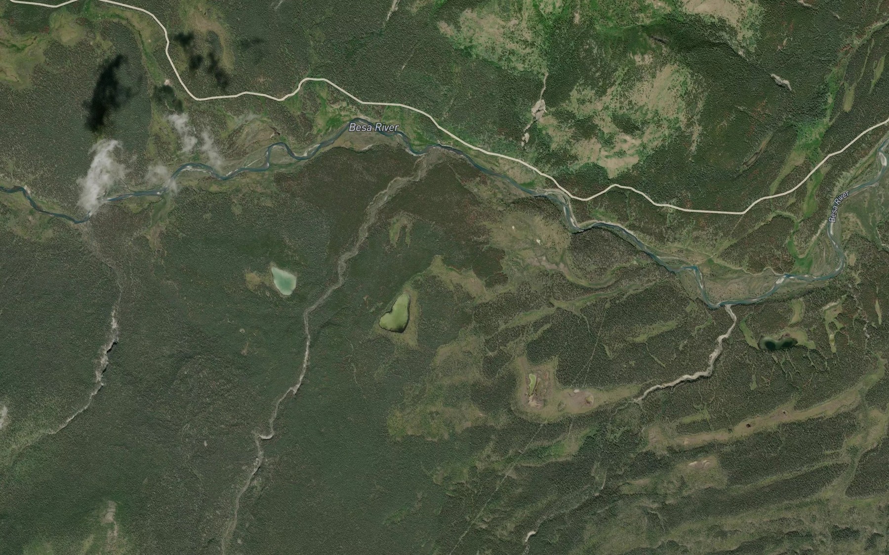 Satellite map of the Nordling Creek
