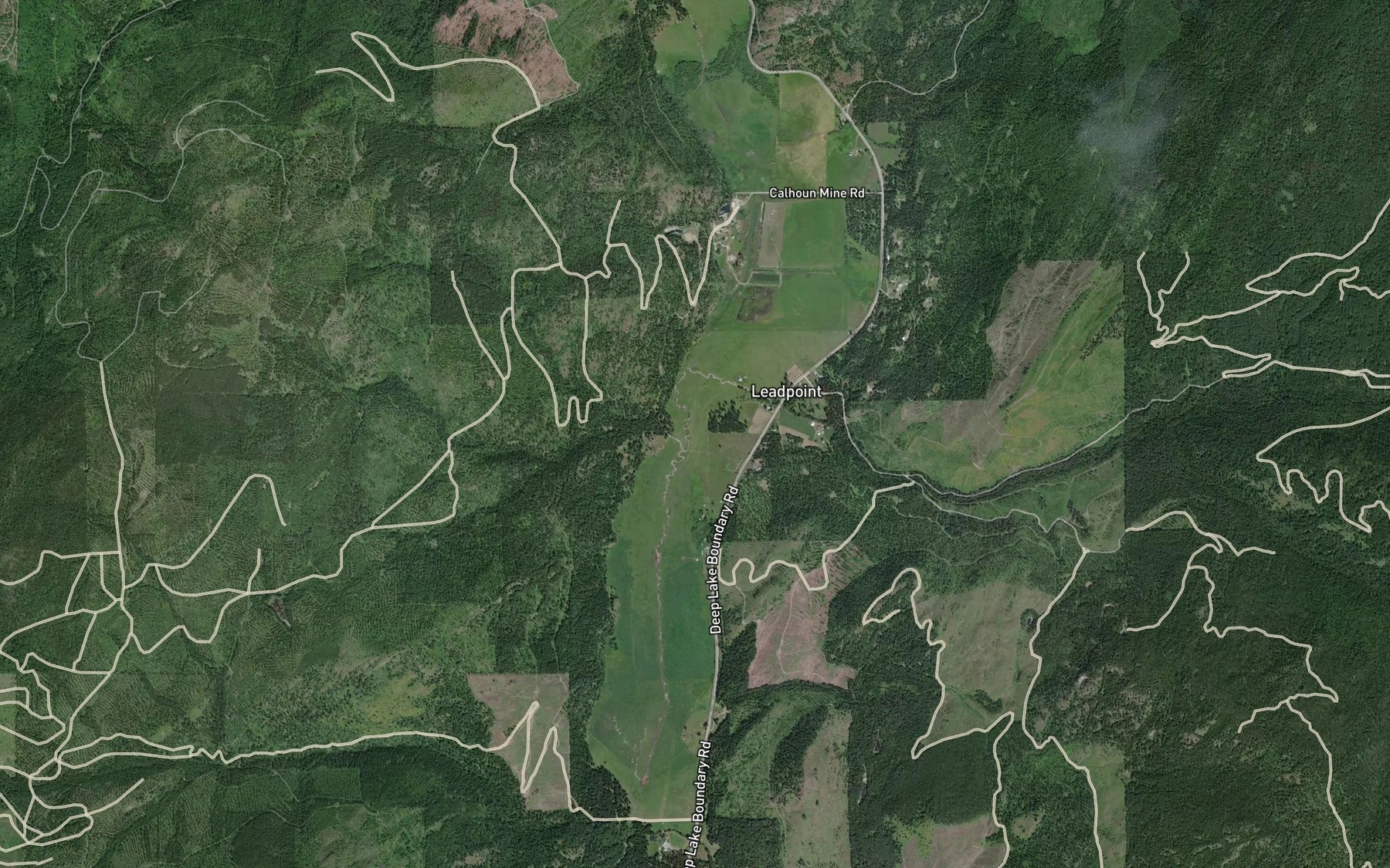 Satellite map of the McKinnon Creek