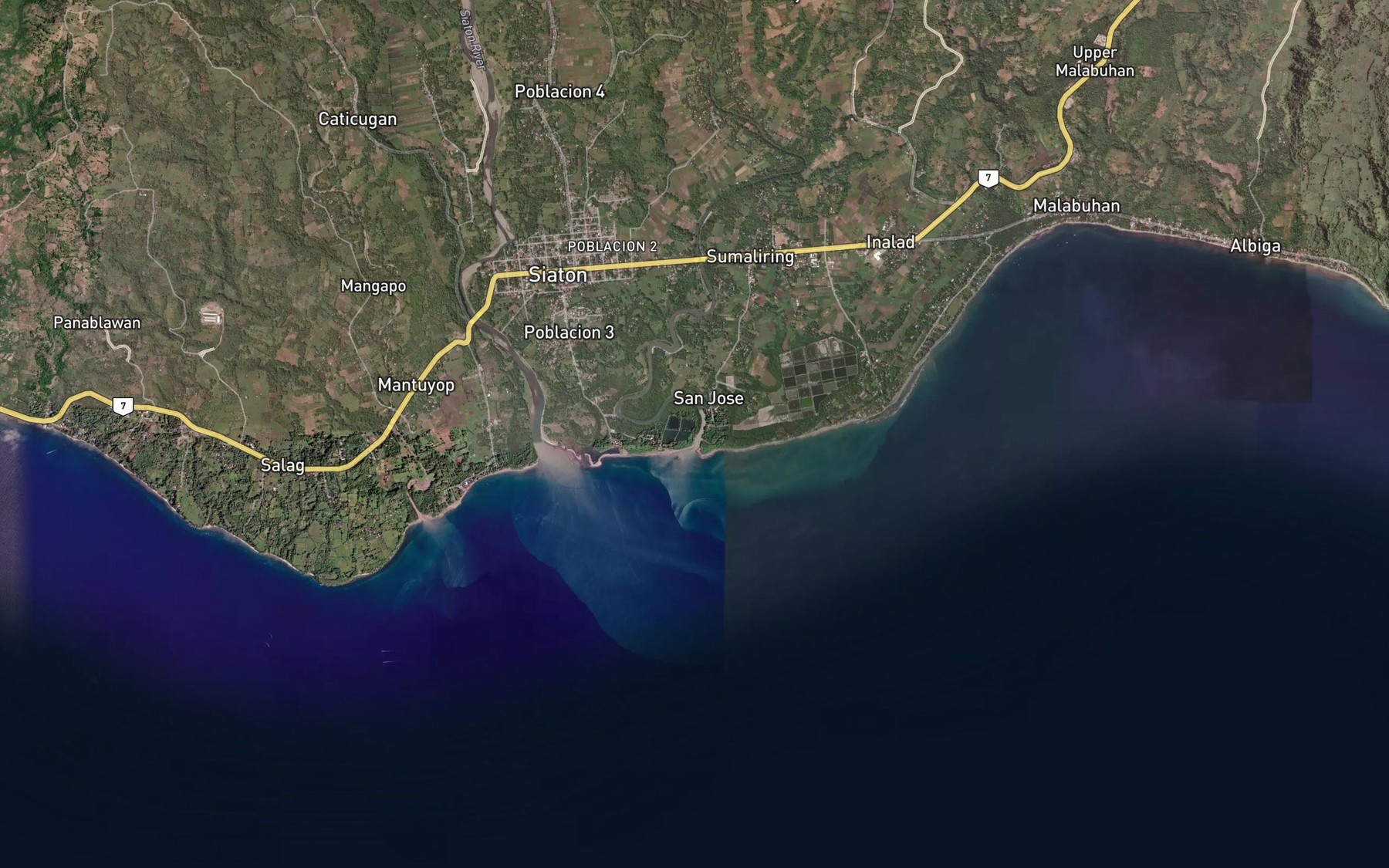 Satellite map of the Tanay River