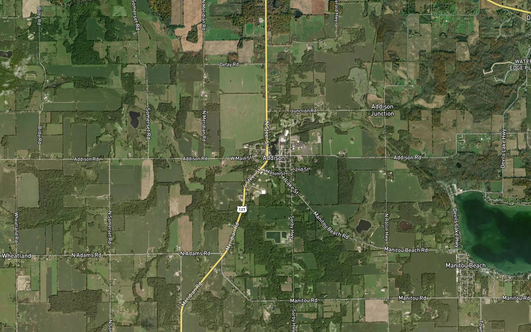 Satellite map of the Bowen Drain