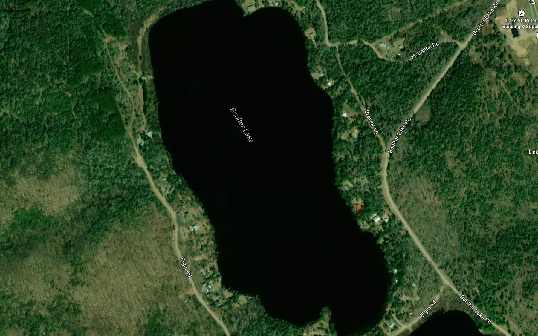 Satellite map of the Boulter Lake