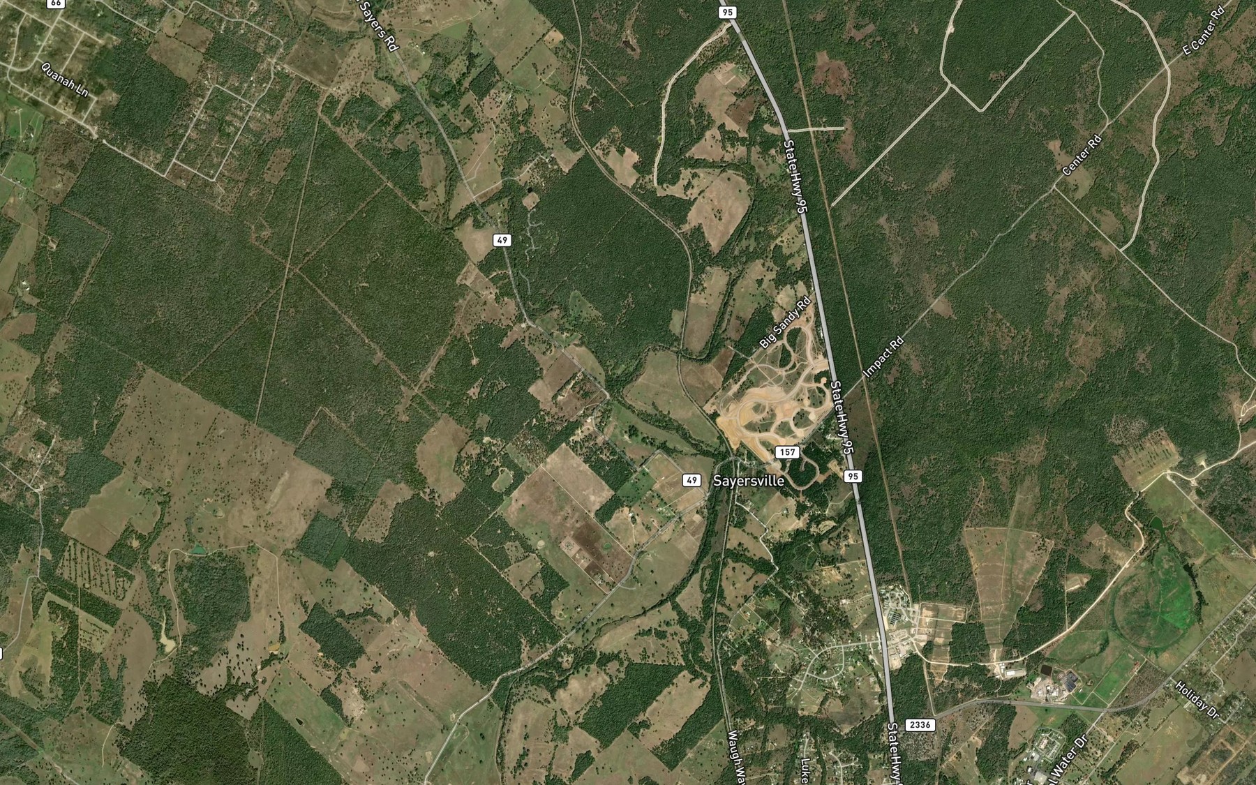 Satellite map of the Little Sandy Creek