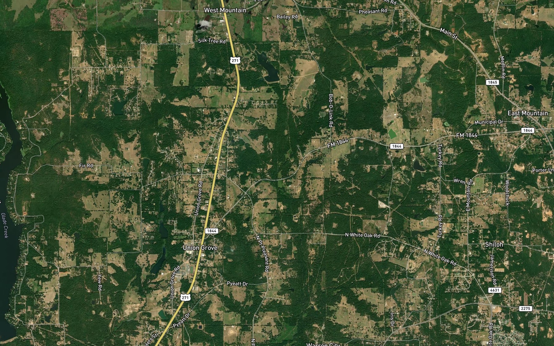 Satellite map of the Whetstone Branch