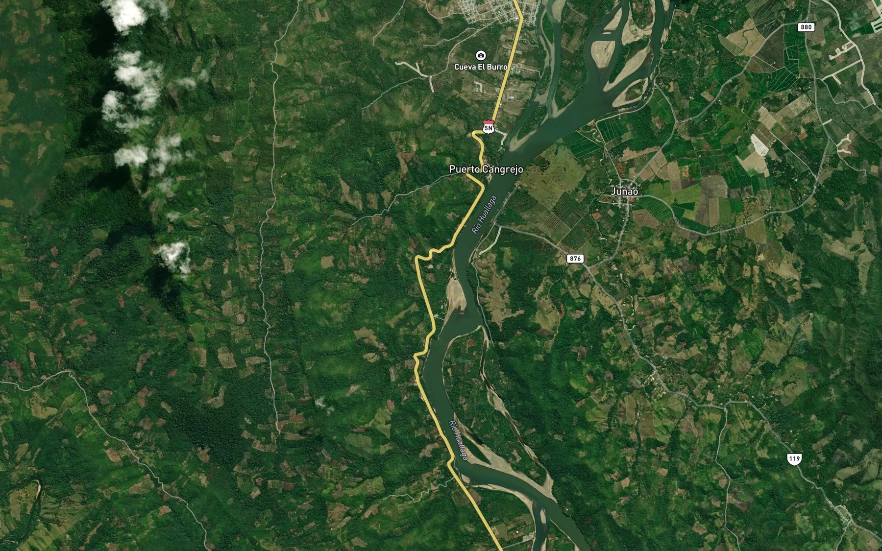 Satellite map of the Quebrada Pucunucho